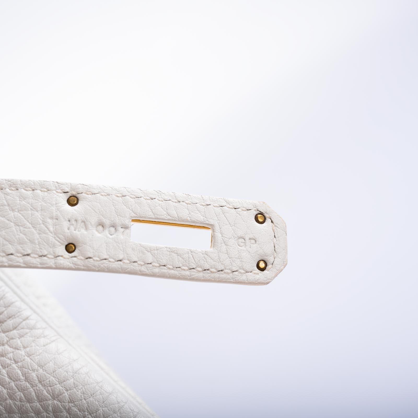 Hermès Birkin 30 White Clemence with Gold Hardware
