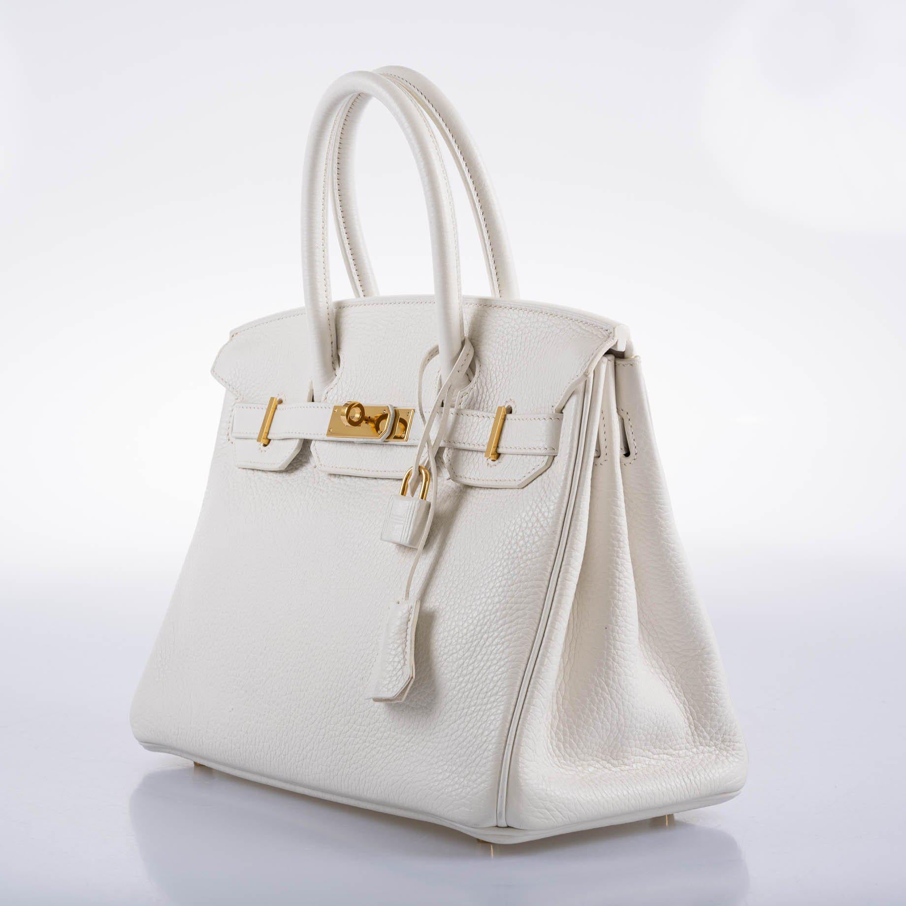Hermès Birkin 30 White Clemence with Gold Hardware - 2016, X
