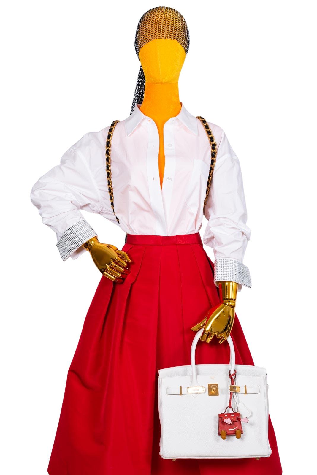 Hermès Birkin 30 White Clemence with Gold Hardware