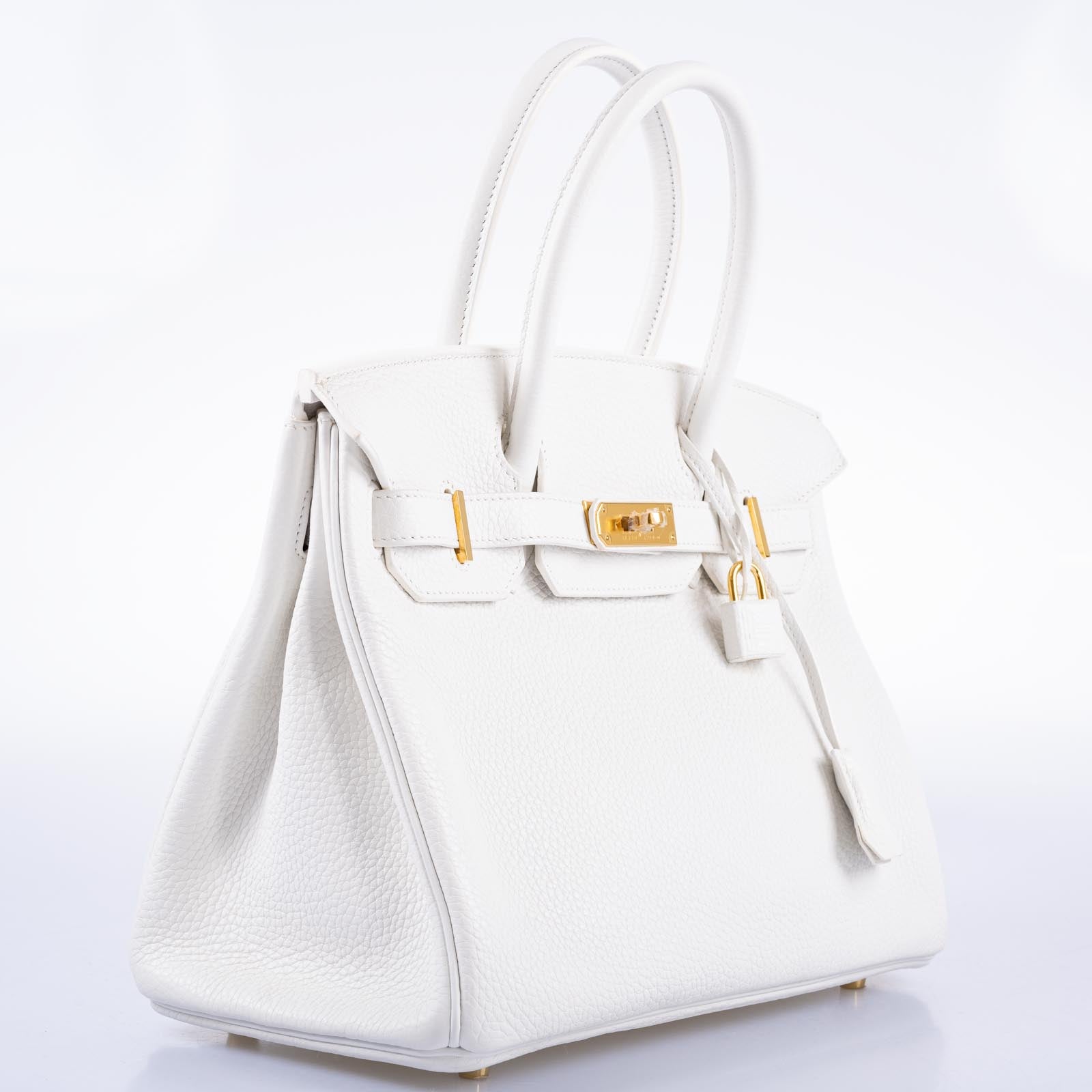 Hermès Birkin 30 White Clemence with Gold Hardware