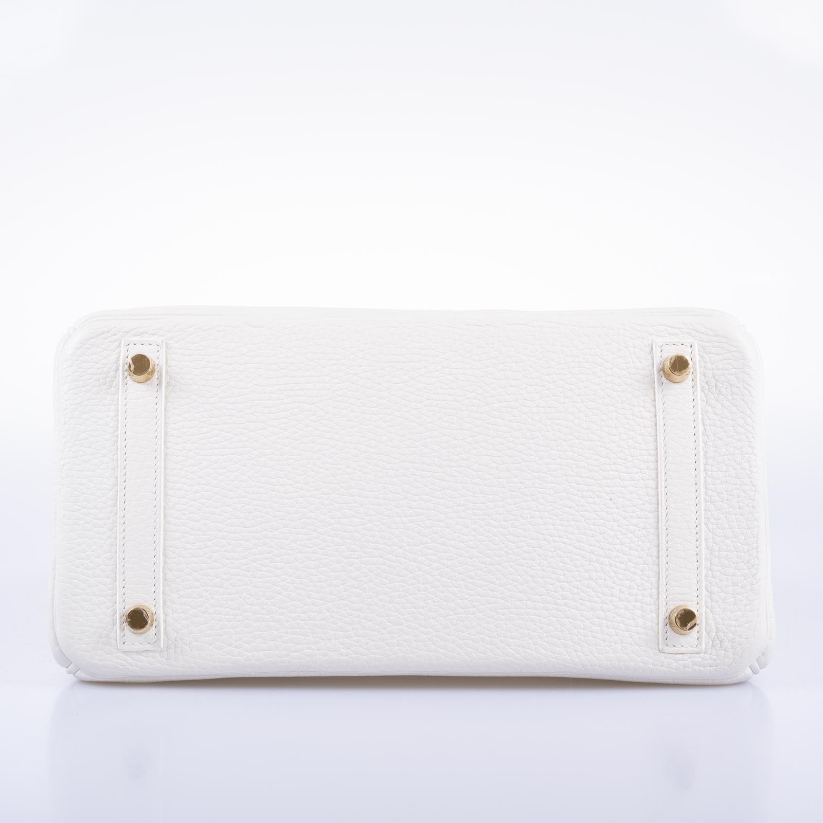Hermès Birkin 30 White Clemence with Gold Hardware