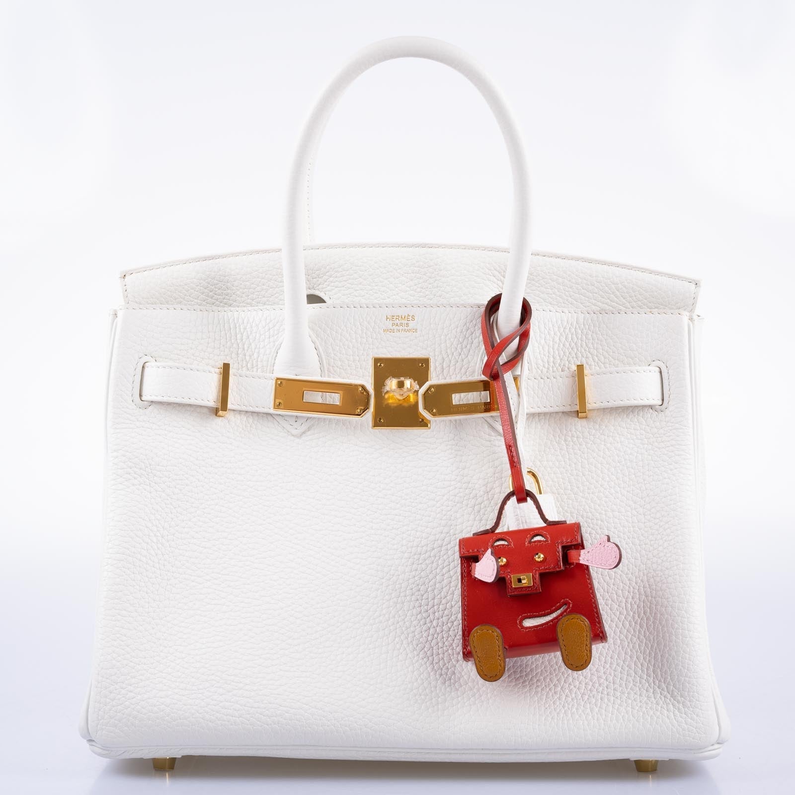 Hermès Birkin 30 White Clemence with Gold Hardware