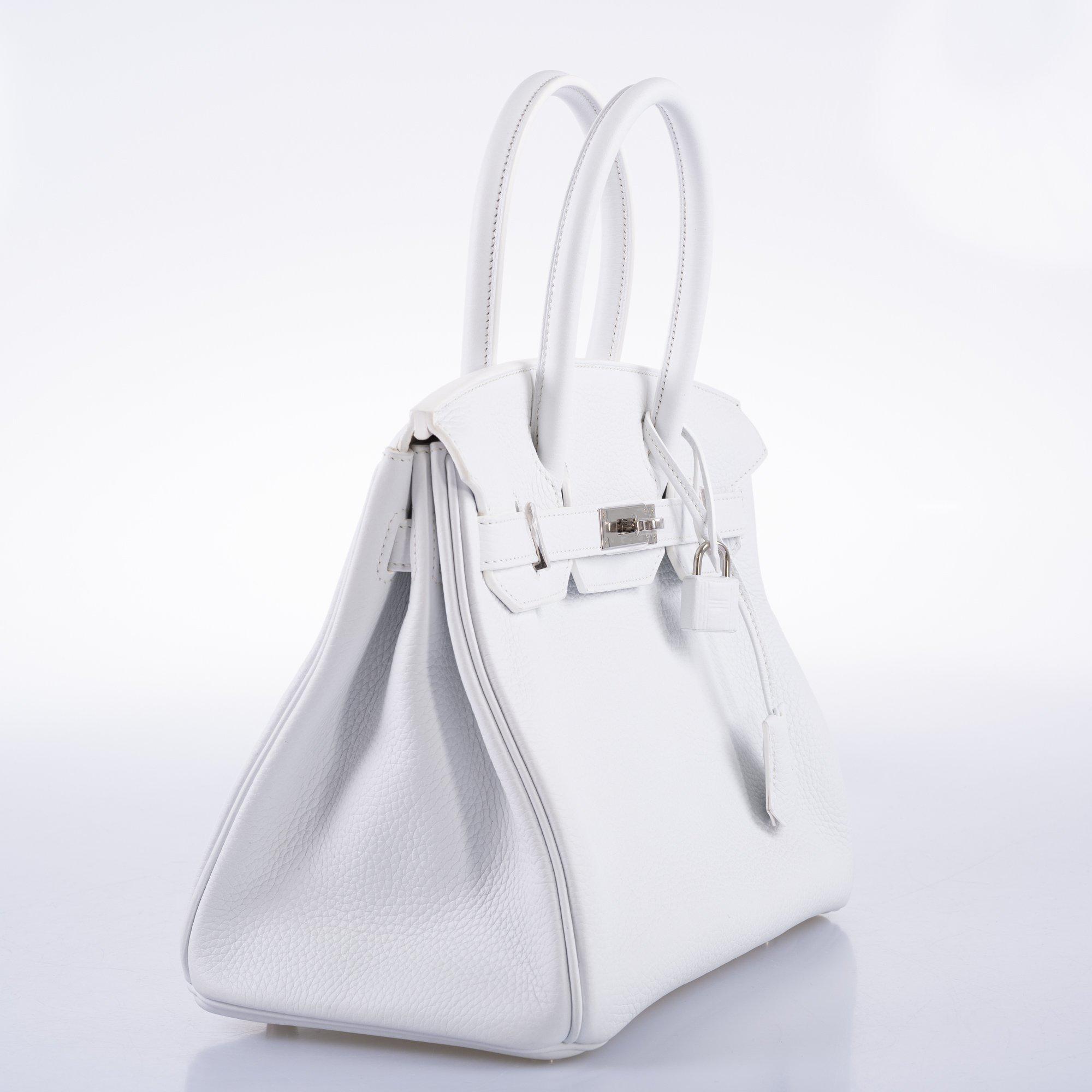 Hermès Birkin 30 White Clemence with Palladium Hardware - 2016, X