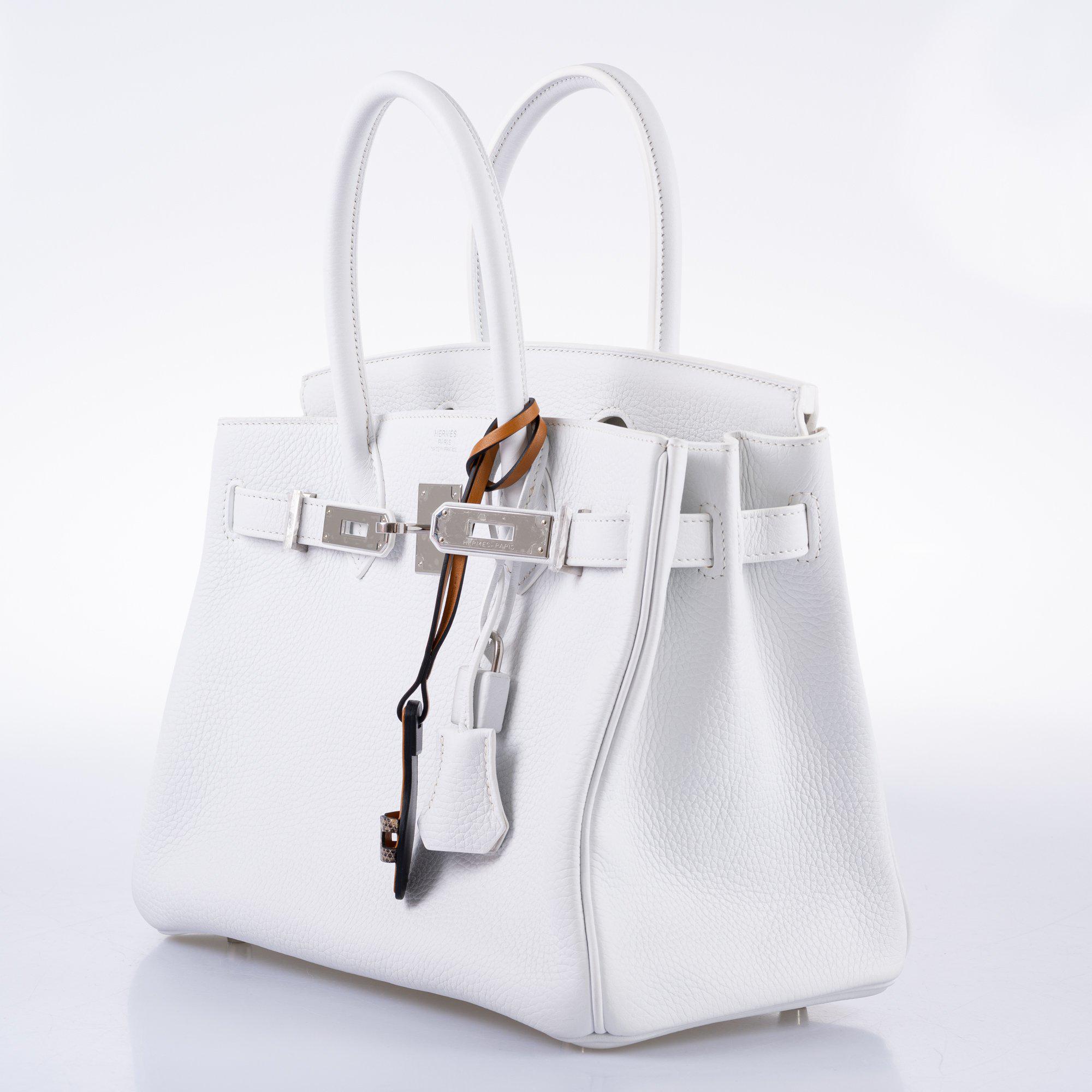 Hermès Birkin 30 White Clemence with Palladium Hardware - 2016, X