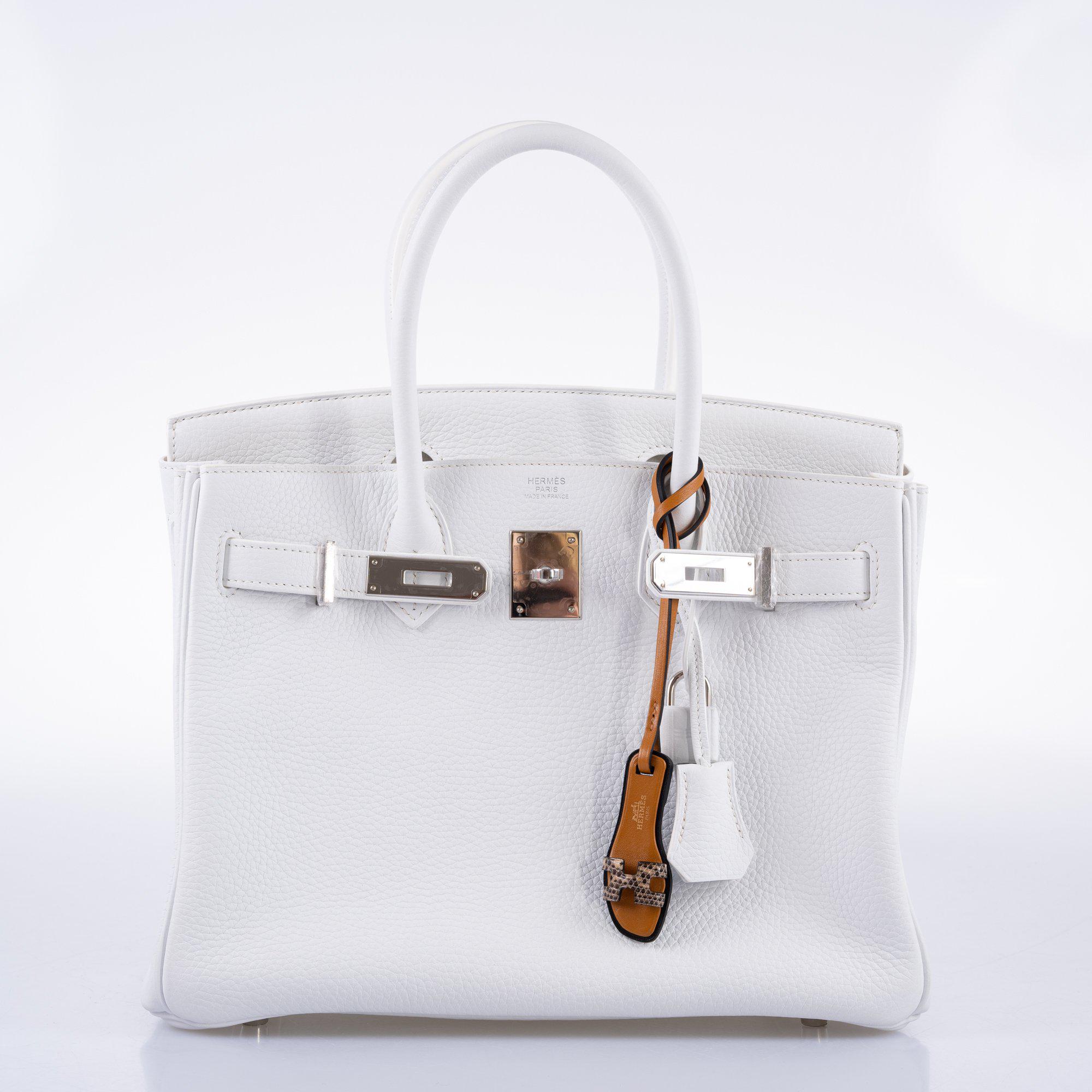 Hermès Birkin 30 White Clemence with Palladium Hardware - 2016, X