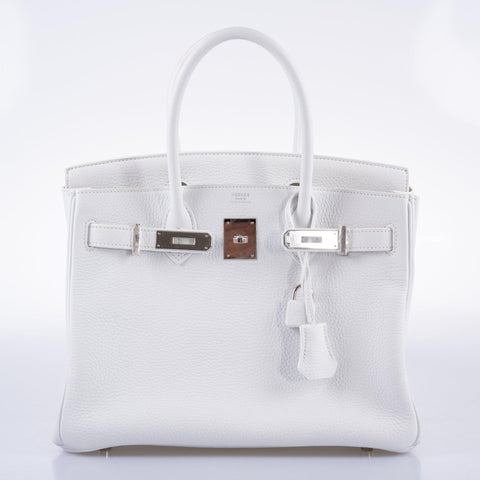 Hermès Birkin 30 White Clemence with Palladium Hardware - 2016, X