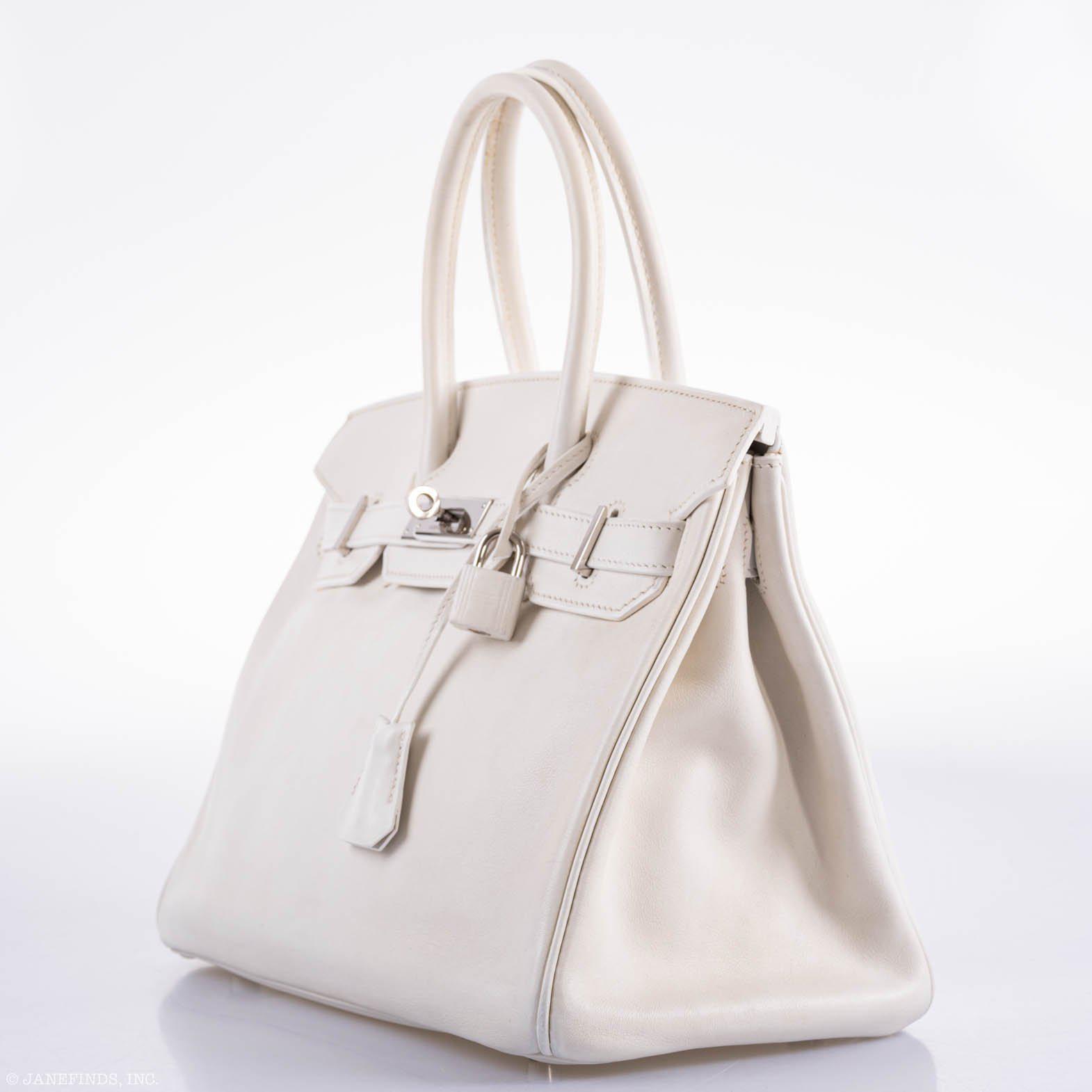 Hermès Birkin 30 White Swift with Palladium Hardware - 2007, K Square