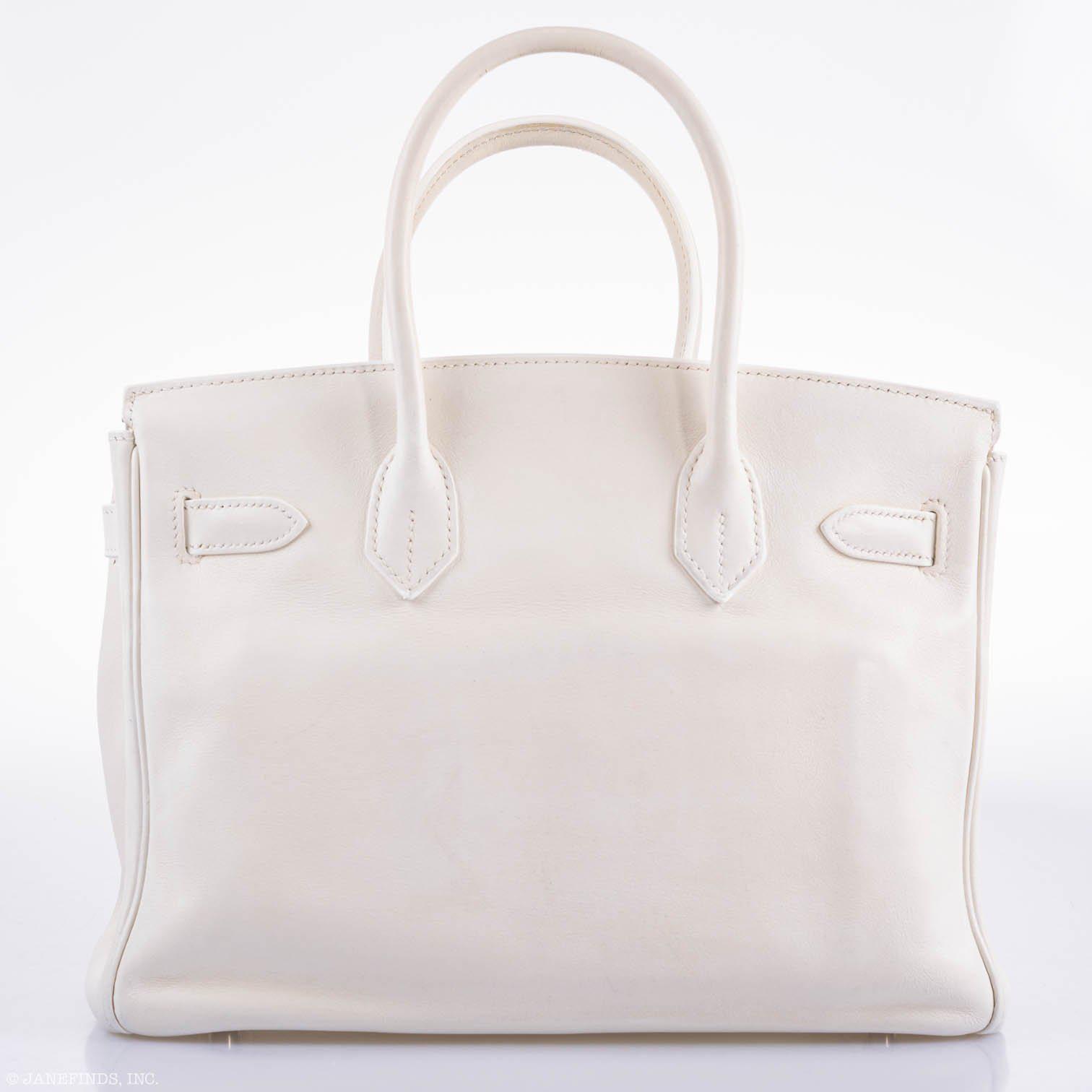 Hermès Birkin 30 White Swift with Palladium Hardware - 2007, K Square