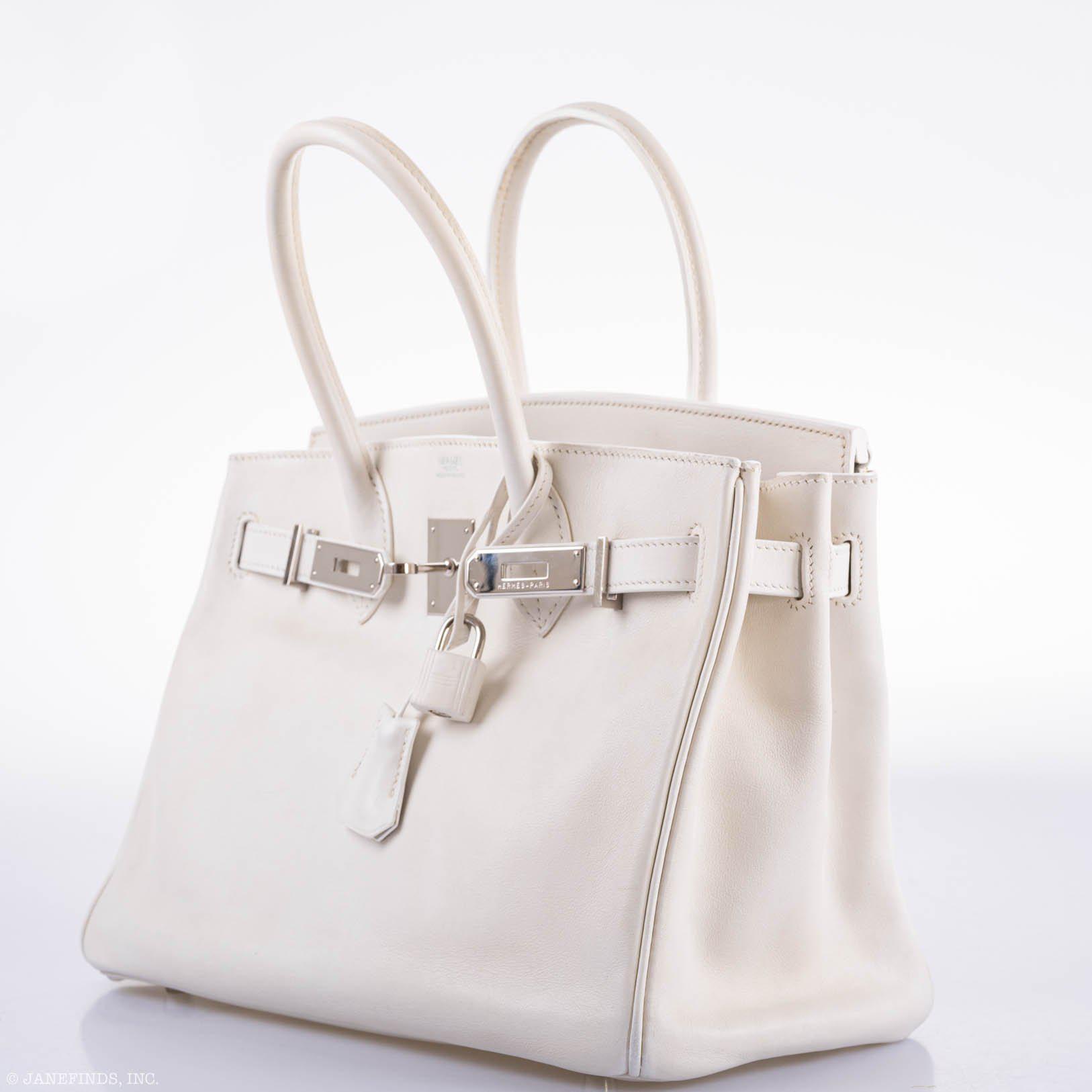 Hermès Birkin 30 White Swift with Palladium Hardware - 2007, K Square