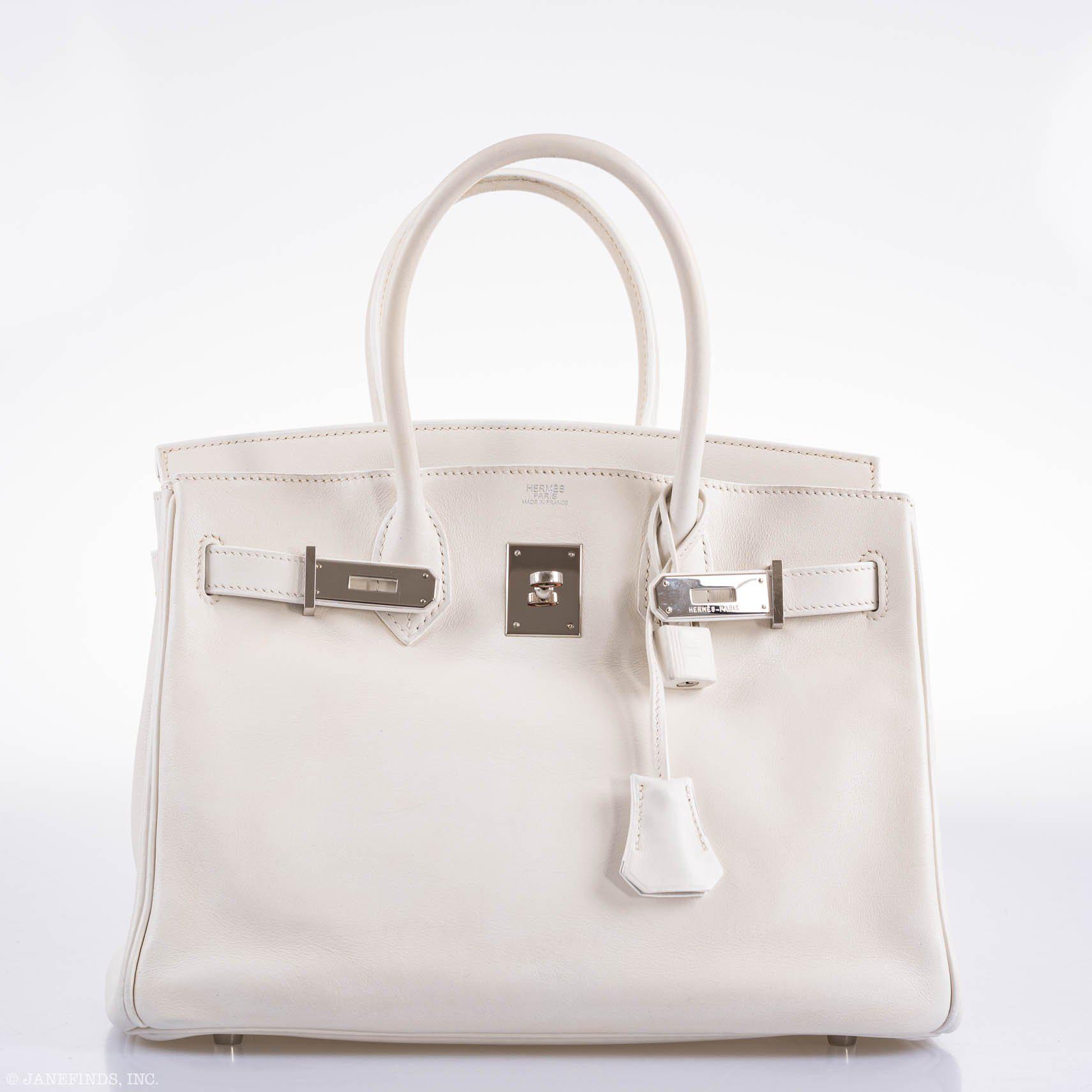 Hermès Birkin 30 White Swift with Palladium Hardware - 2007, K Square