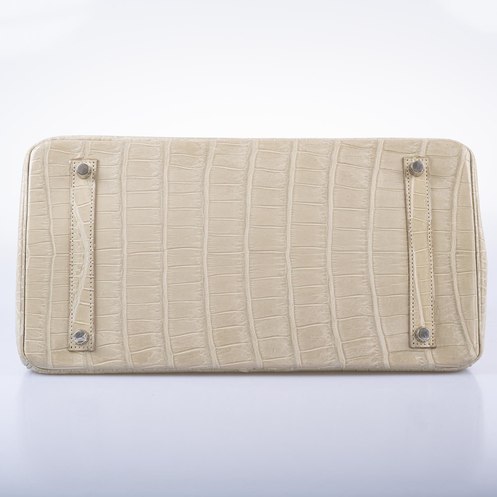 Hermès Birkin 35 Beton Matte Porosus Crocodile Palladium Hardware