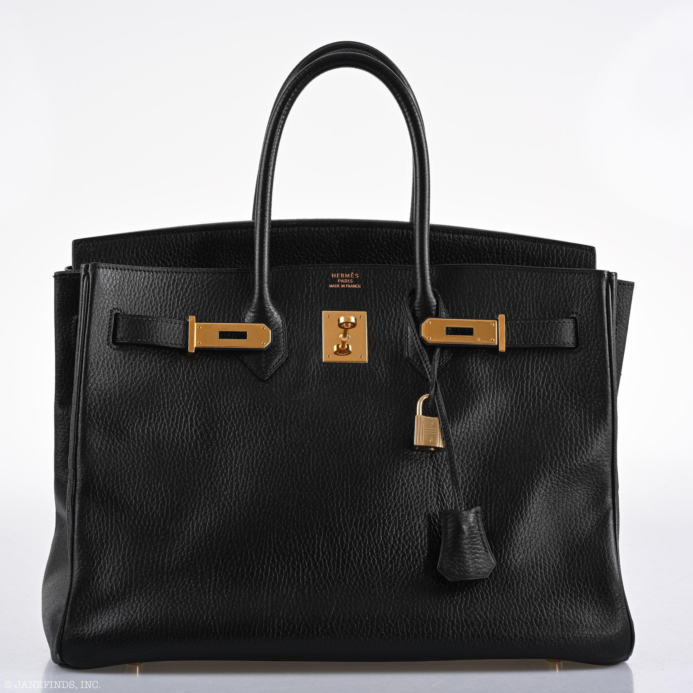 Hermès Birkin 35 Black Ardenne Gold Hardware - C Square