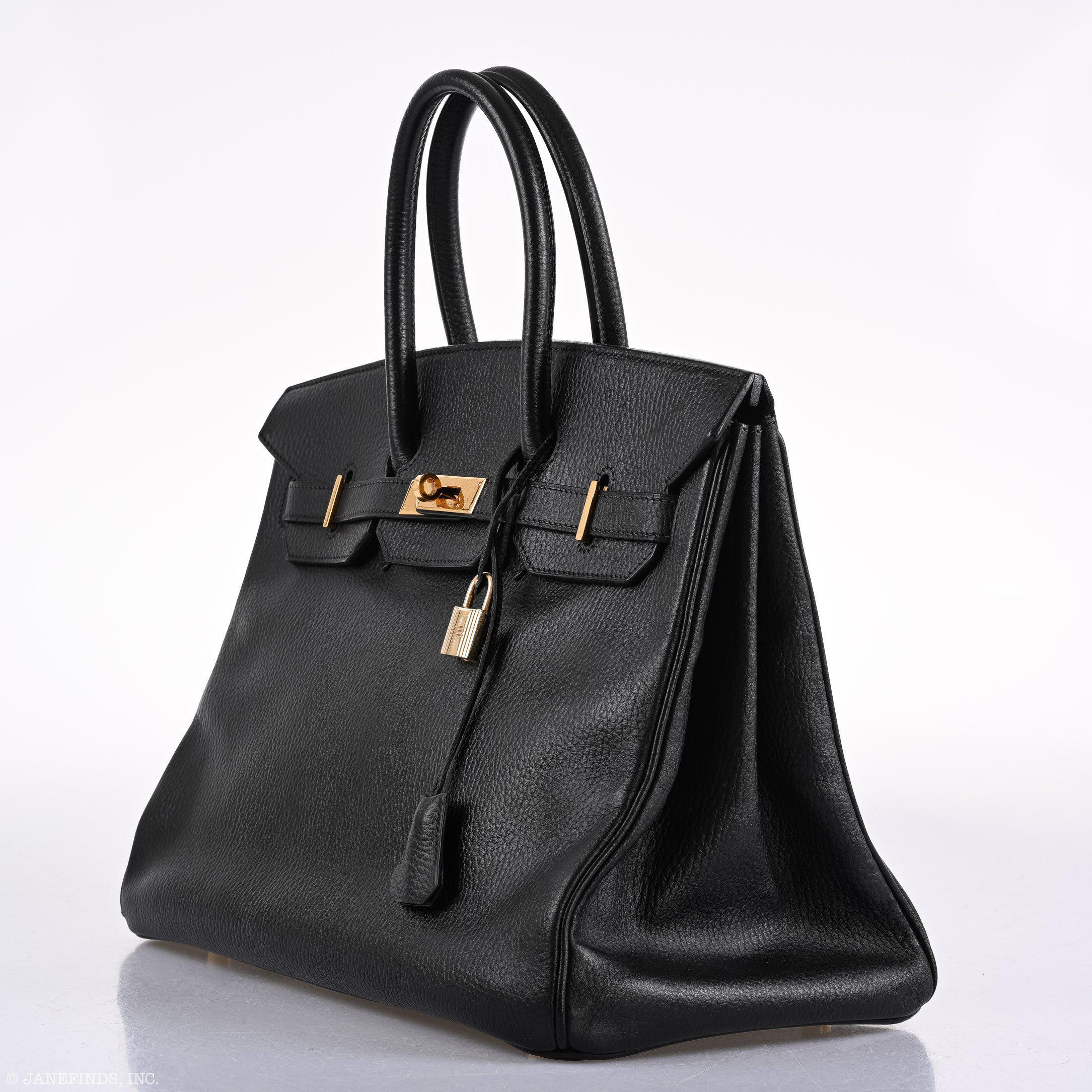 Hermès Birkin 35 Black Ardenne Gold Hardware - C Square