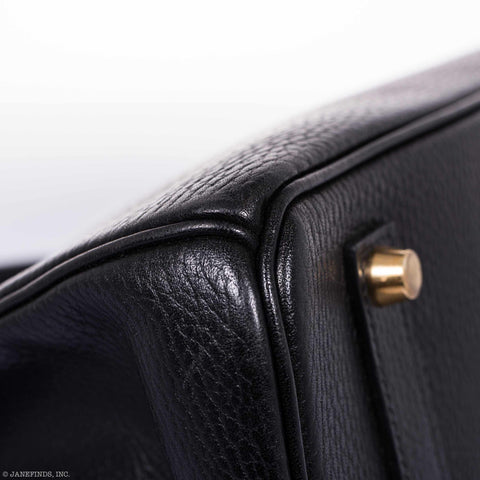 Hermès Birkin 35 Black Ardennes Gold Hardware