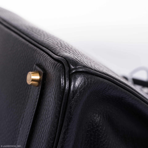 Hermès Birkin 35 Black Ardennes Gold Hardware