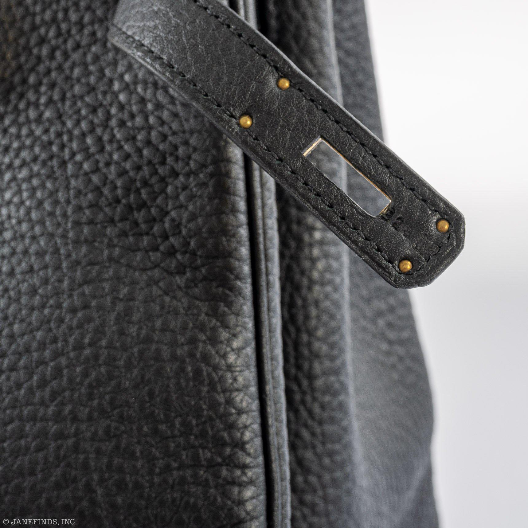 Hermès Birkin 35 Black Clemence Leather Gold Hardware - Square N
