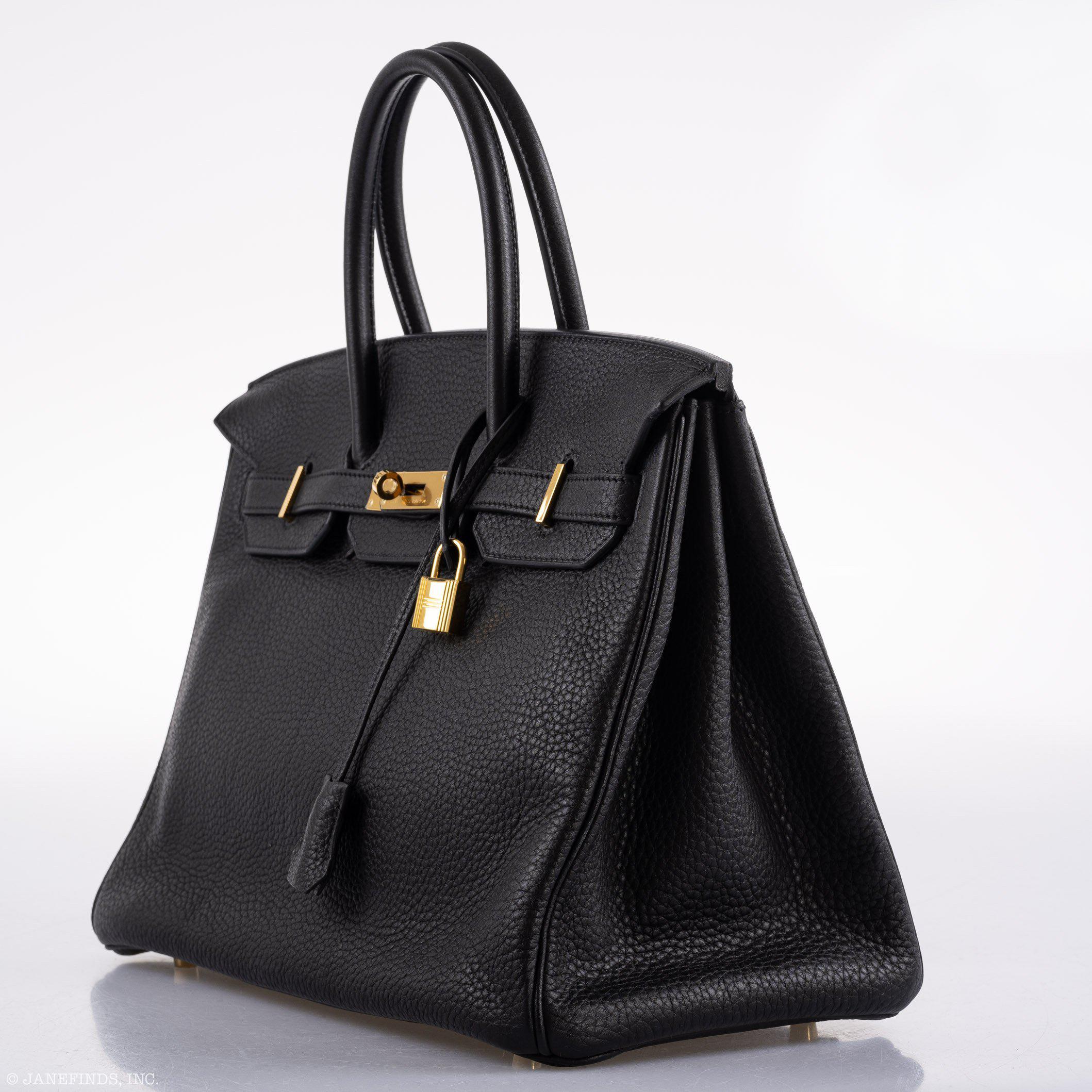 Hermès Birkin 35 Black Clemence Leather Gold Hardware - Square N