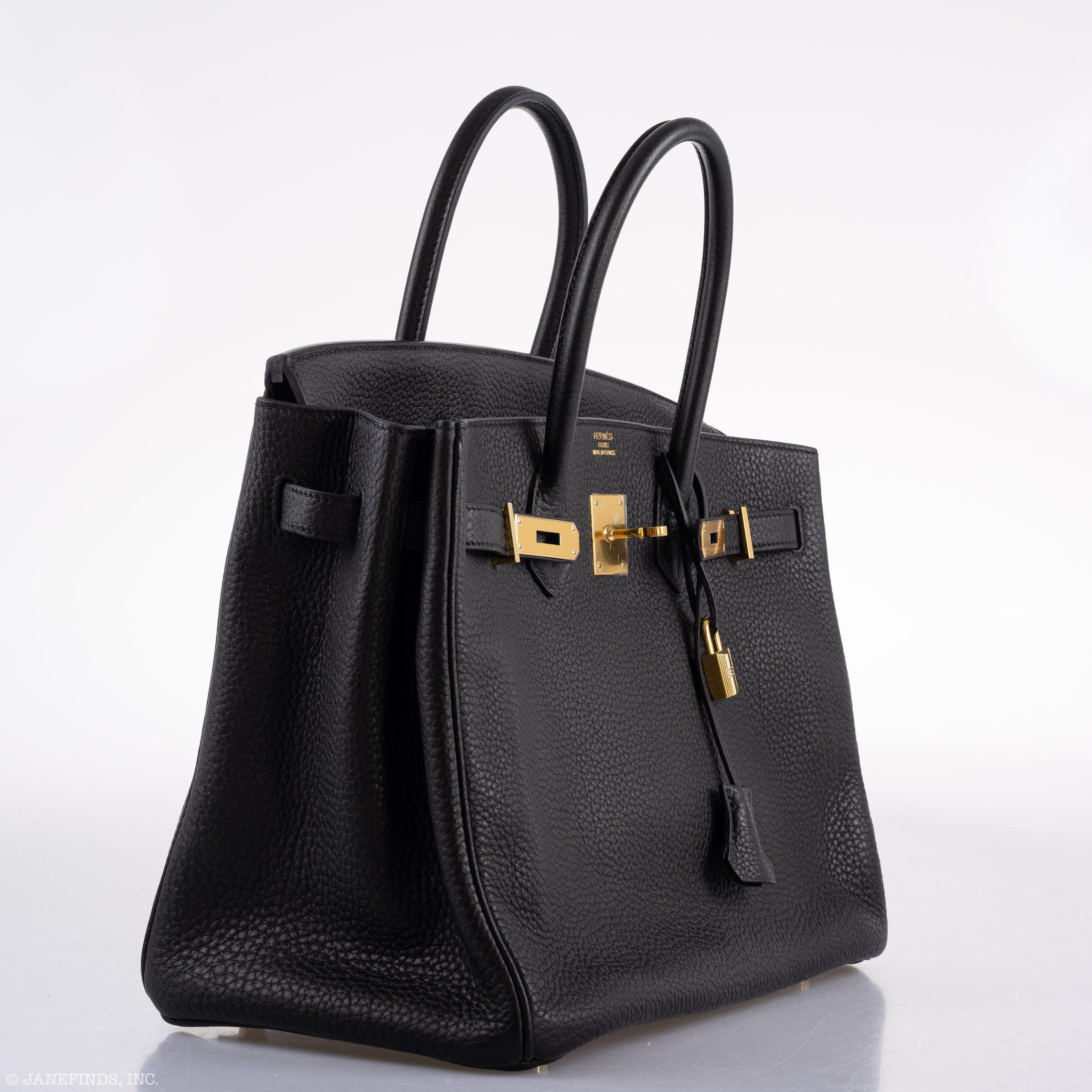 Hermès Birkin 35 Black Clemence Leather Gold Hardware - Square N