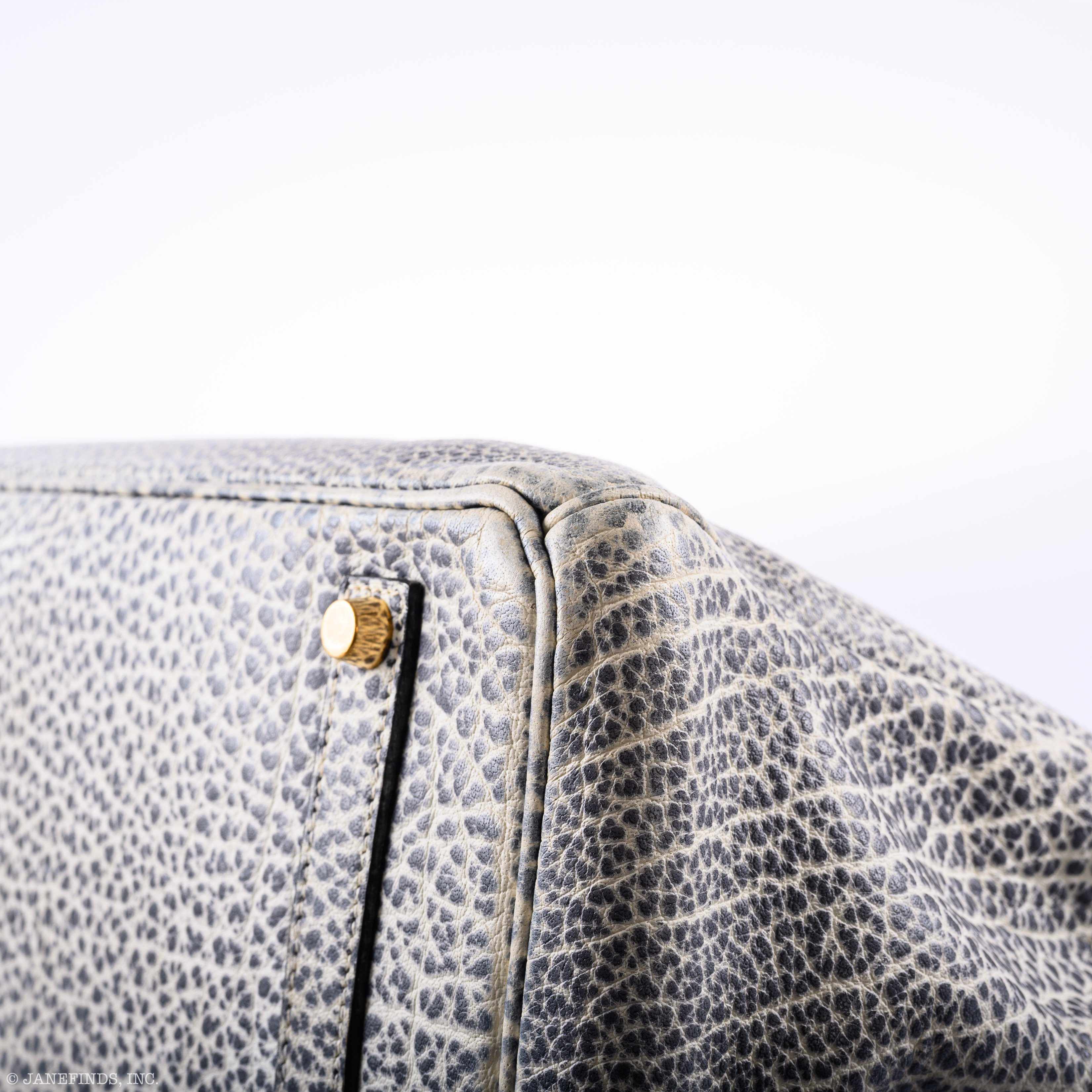 Hermès Birkin 35 Black & White Dalmatian Buffalo Gold Hardware