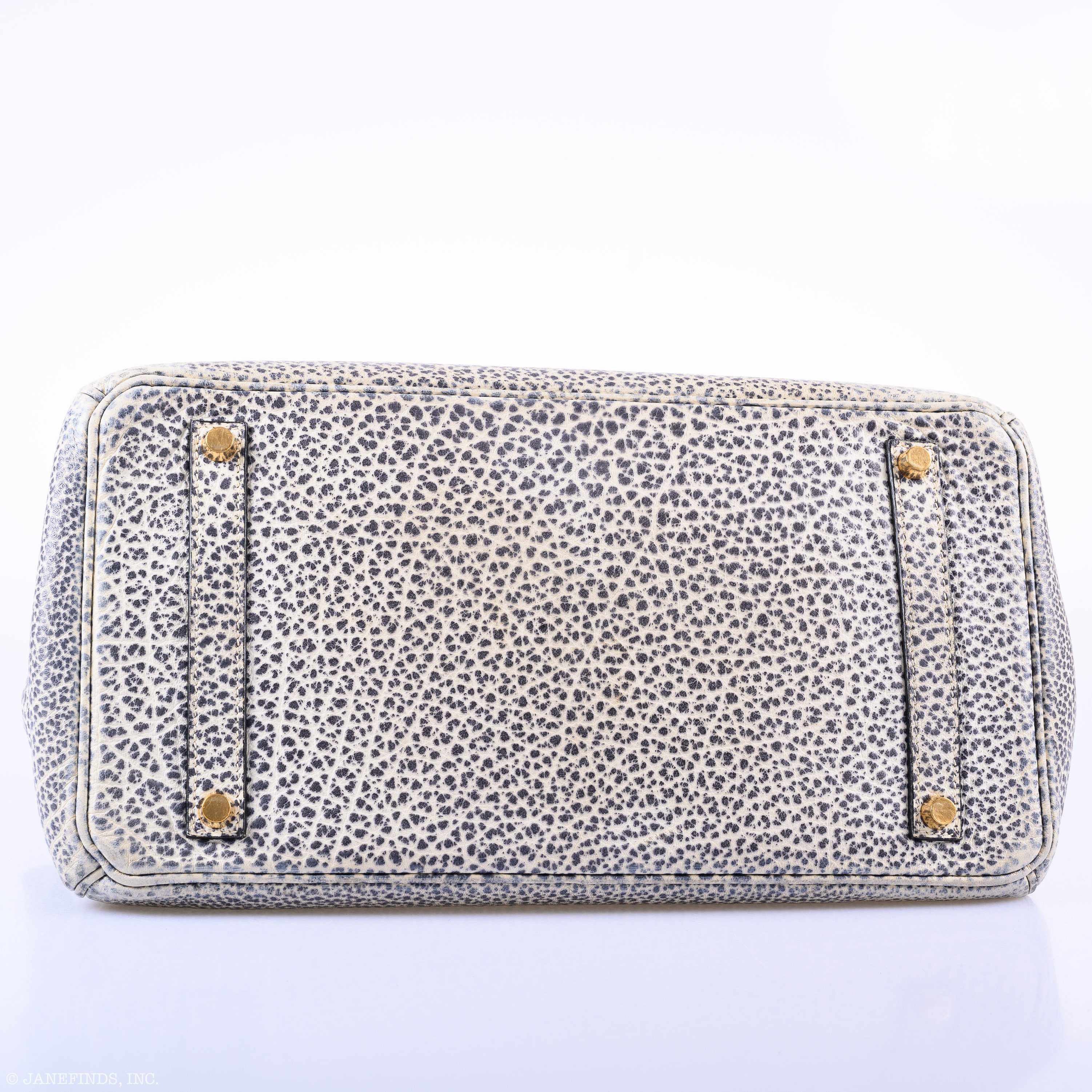 Hermès Birkin 35 Black & White Dalmatian Buffalo Gold Hardware