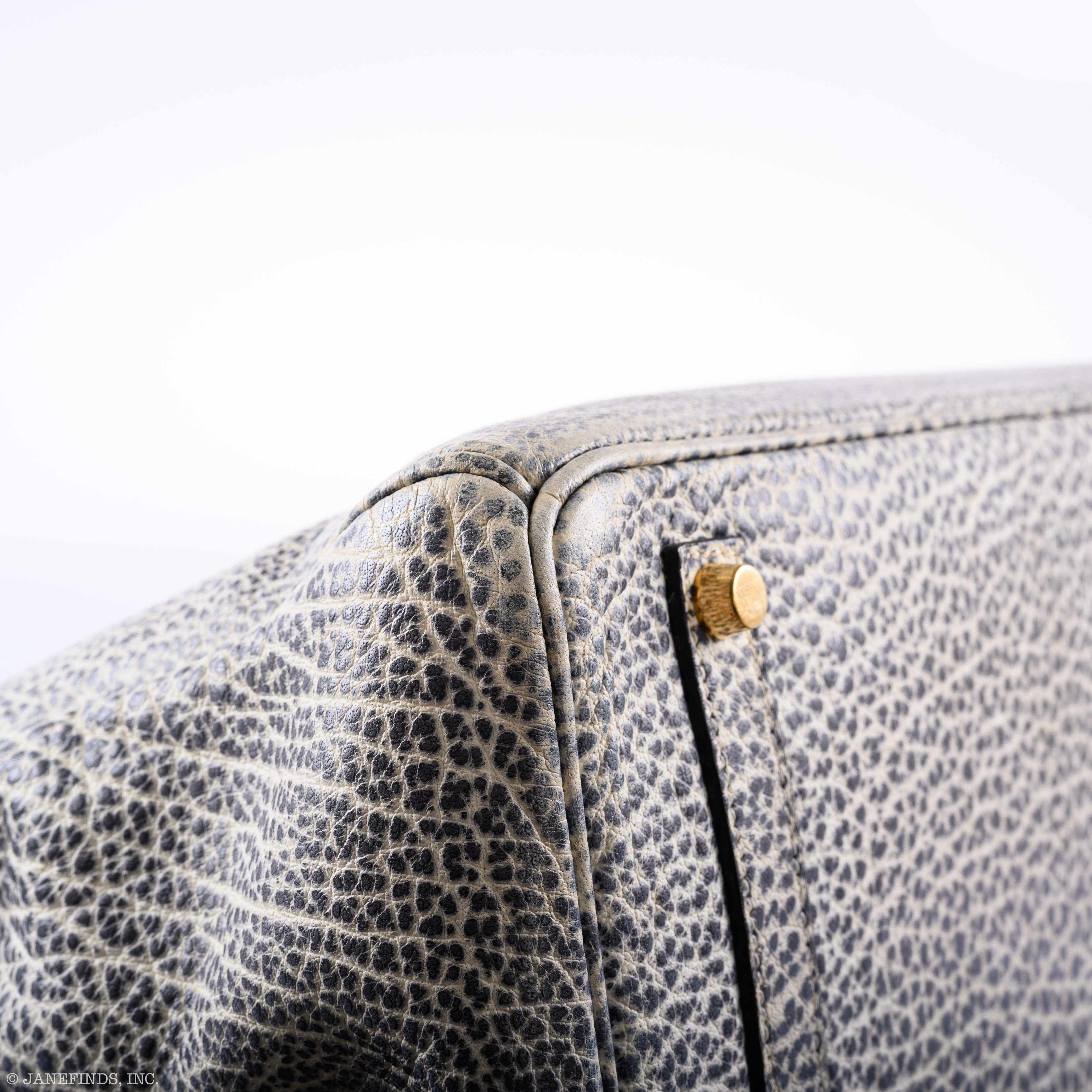 Hermès Birkin 35 Black & White Dalmatian Buffalo Gold Hardware