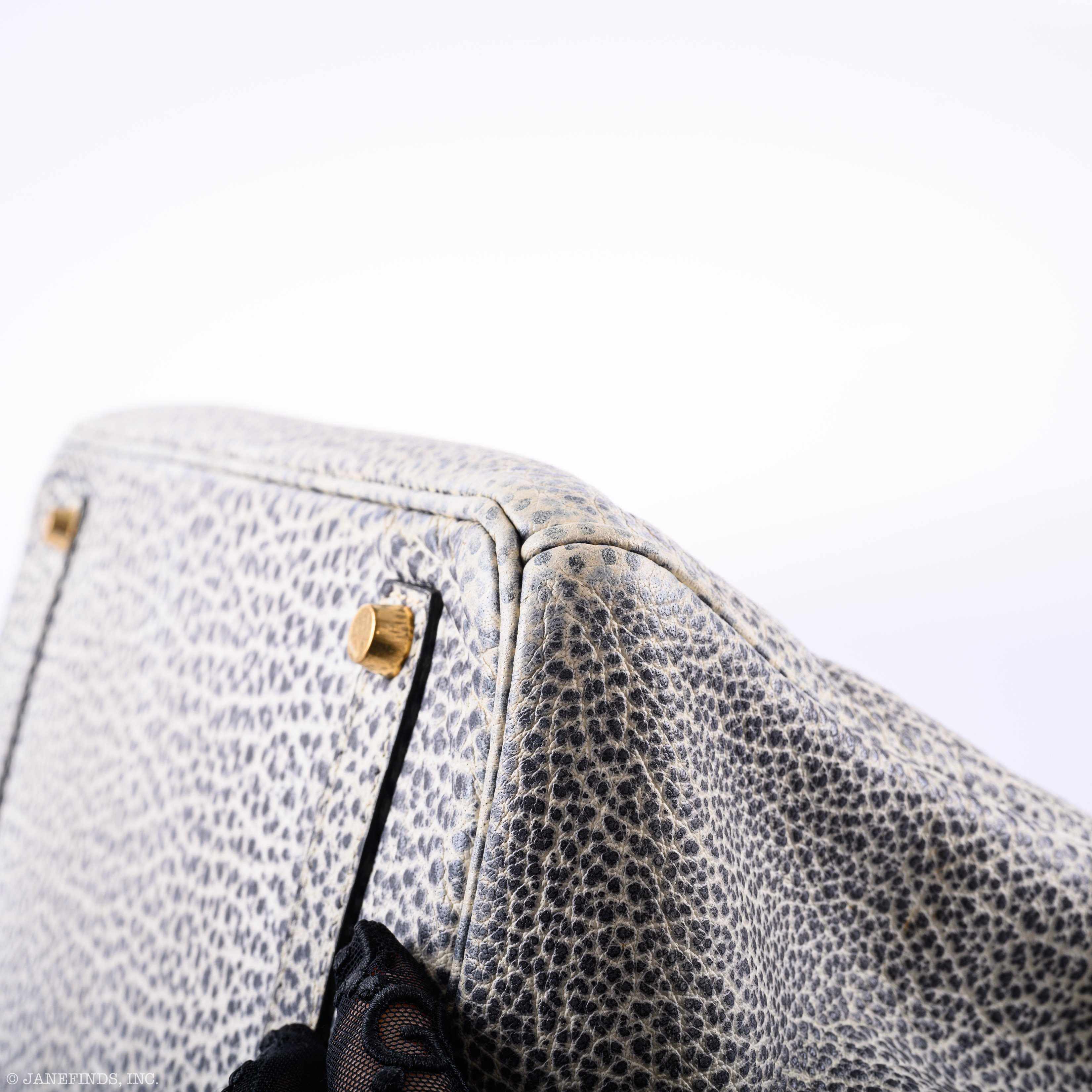 Hermès Birkin 35 Black & White Dalmatian Buffalo Gold Hardware