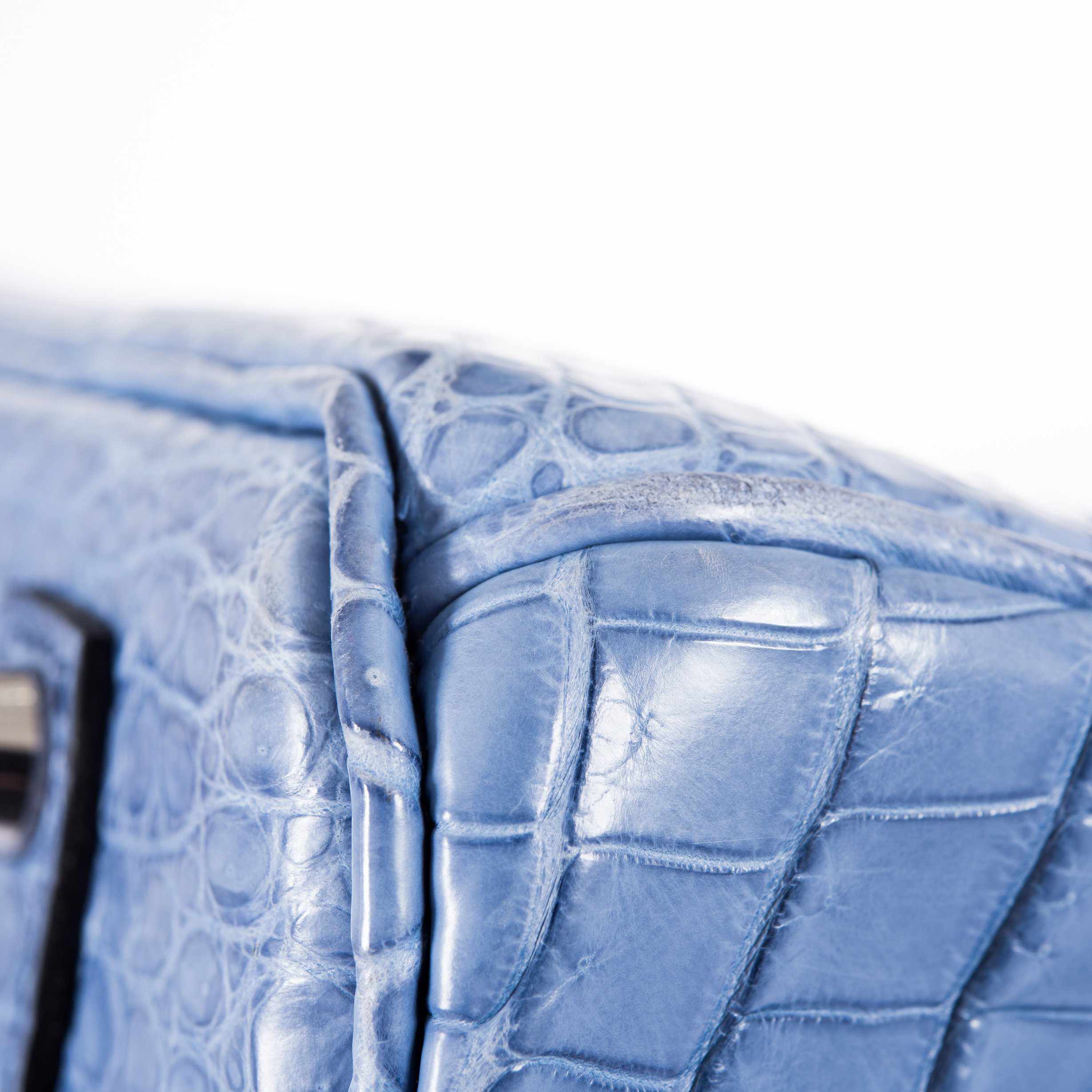 Hermès Birkin 35 Bleu Brighton Porosus Crocodile Palladium Hardware