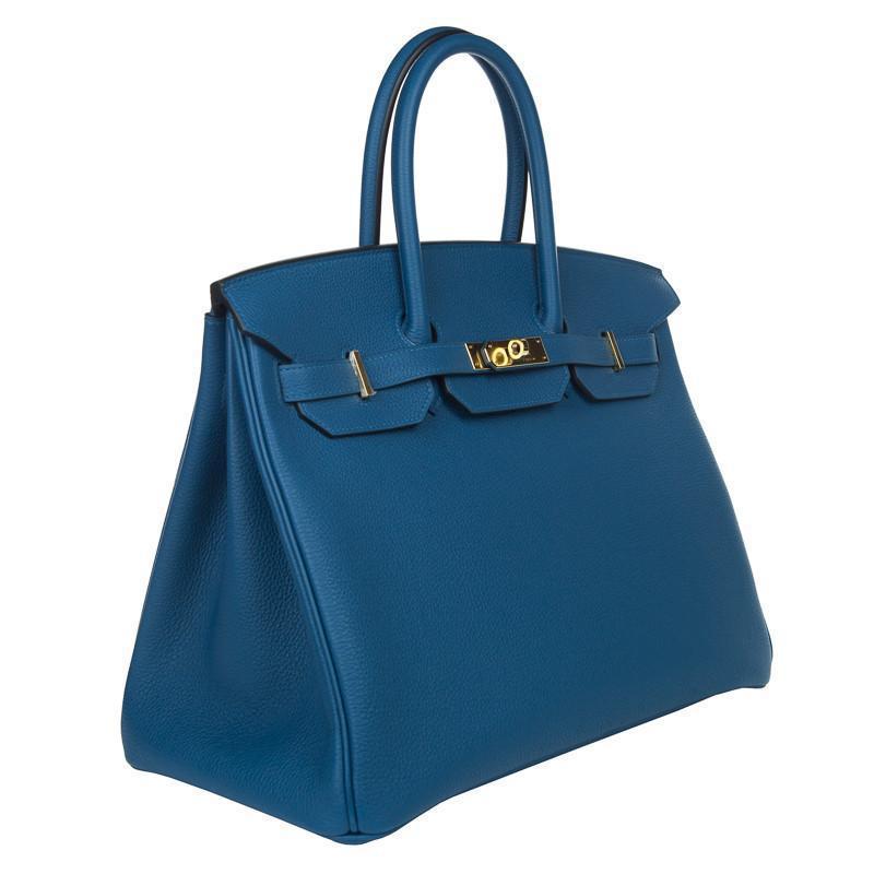 Hermès Birkin 35 Bleu de Galice Togo Gold Hardware