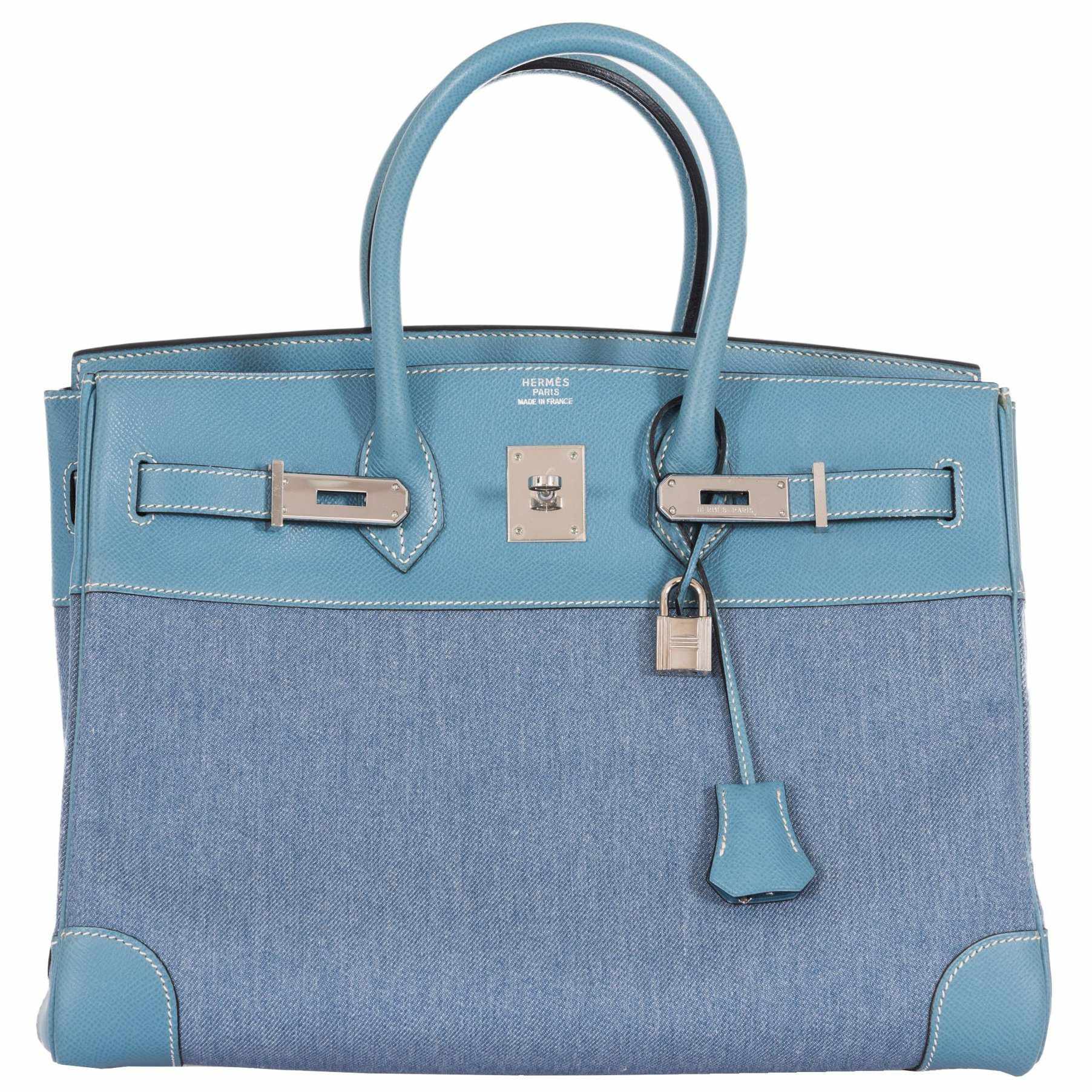 Hermès Birkin 35 Limited Edition Denim Shadow Bag