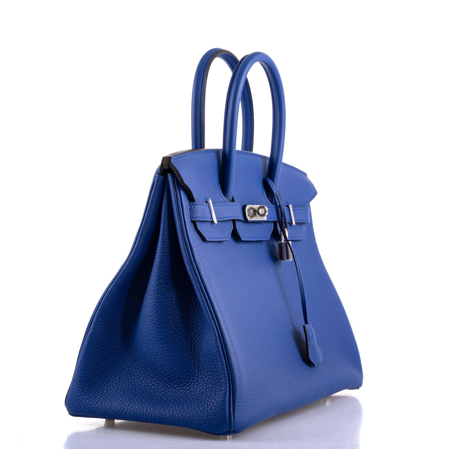 Hermès Birkin 35 Blue Electric Togo Palladium Hardware - 2015, T