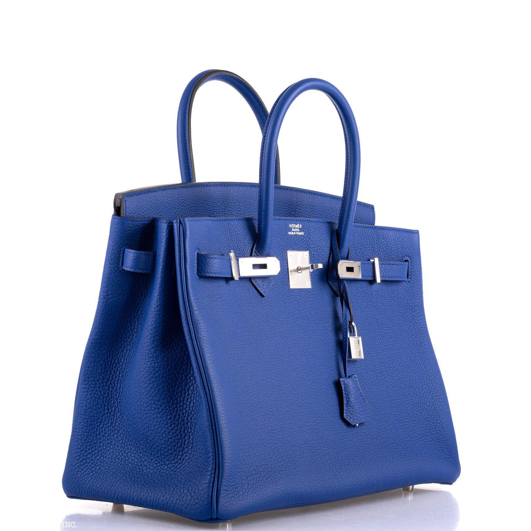 Hermès Birkin 35 Blue Electric Togo Palladium Hardware - 2015, T