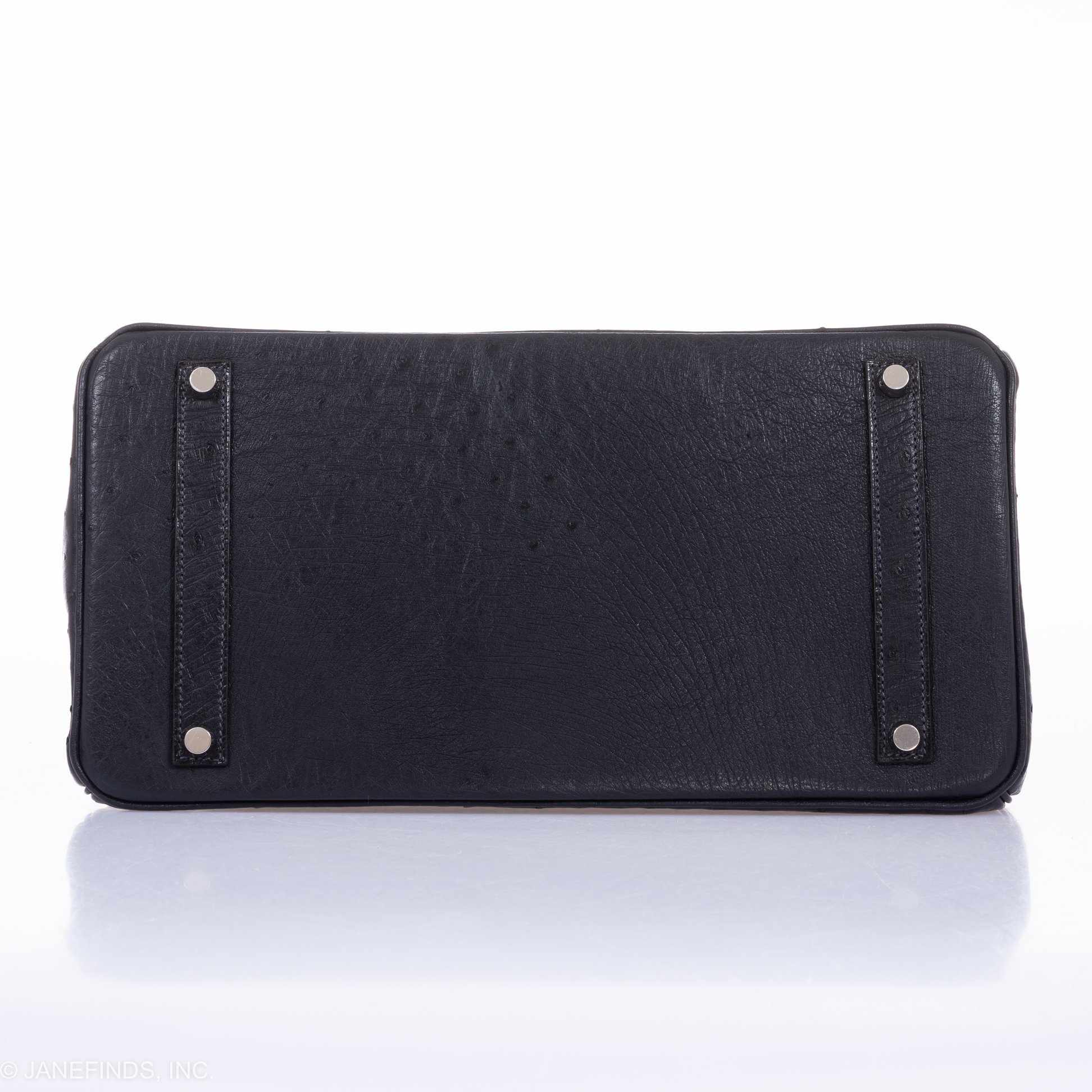 Hermès Birkin 35 Blue Indigo Ostrich Palladium Hardware