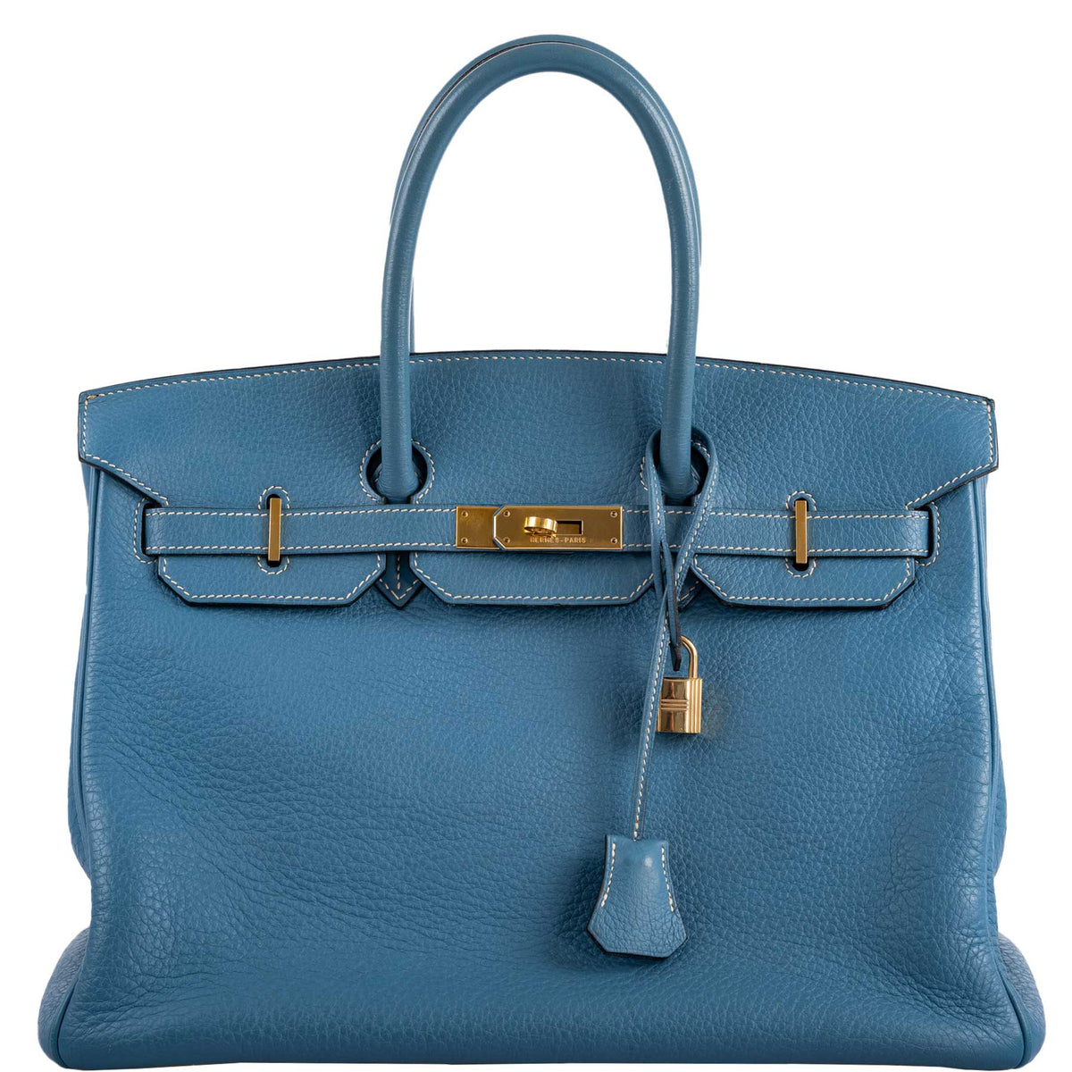 Hermès Birkin 35 Blue Jean Togo Gold Hardware - Square G  display picture 3