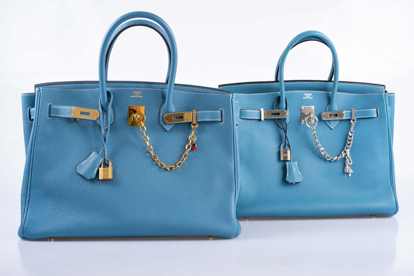 Hermès Birkin 35 Blue Jean Togo Palladium Hardware