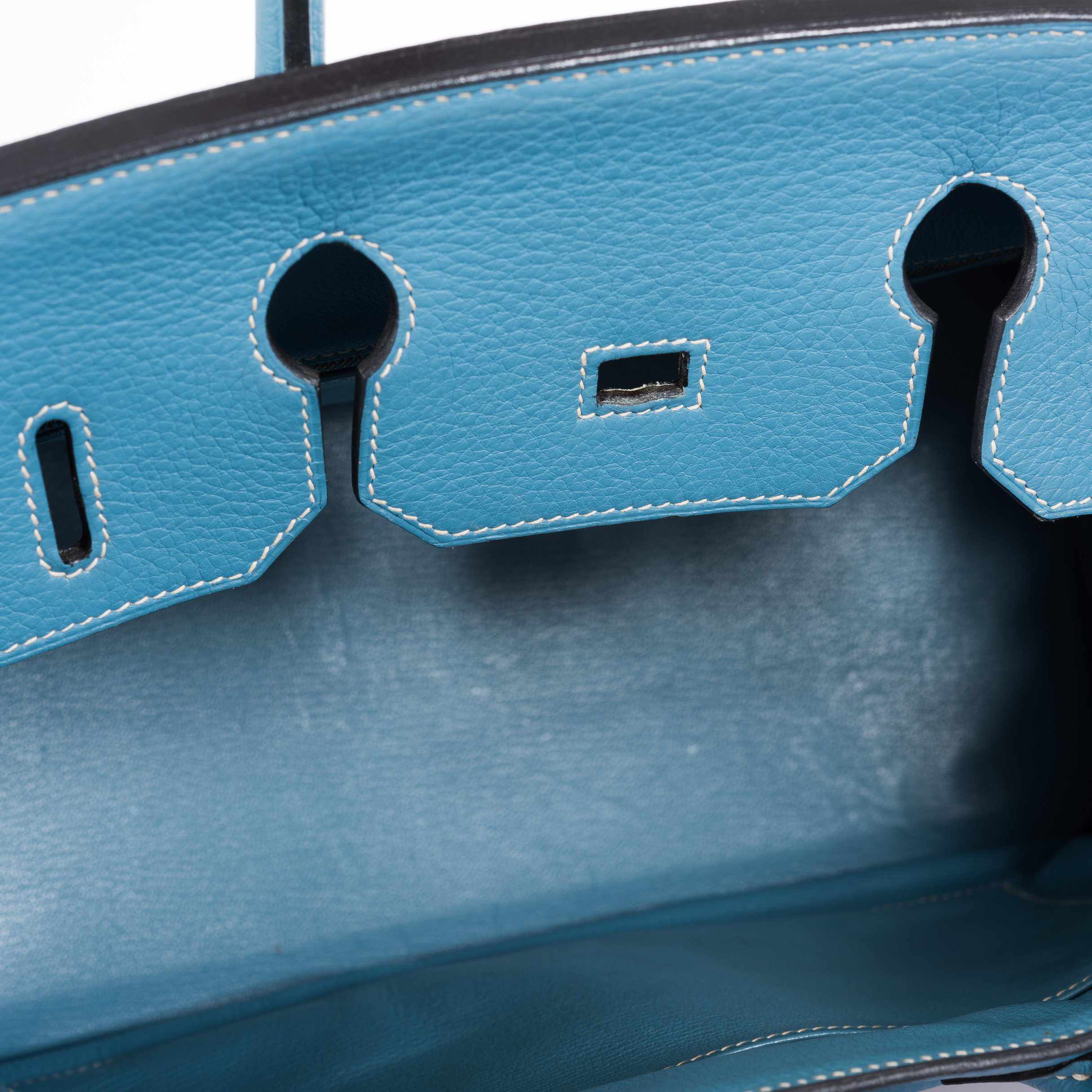 Hermès Birkin 35 Blue Jean Togo with Palladium Hardware - 2008, K Square