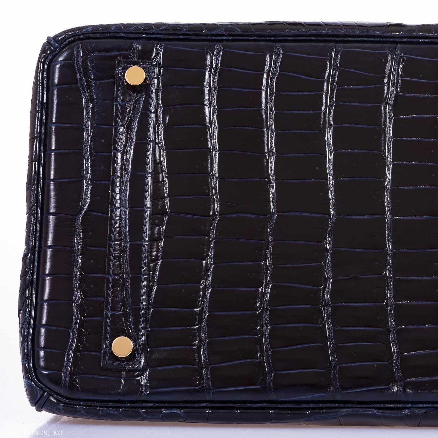 Hermès Birkin 35 Blue Marine Shiny Porosus Crocodile Gold Hardware