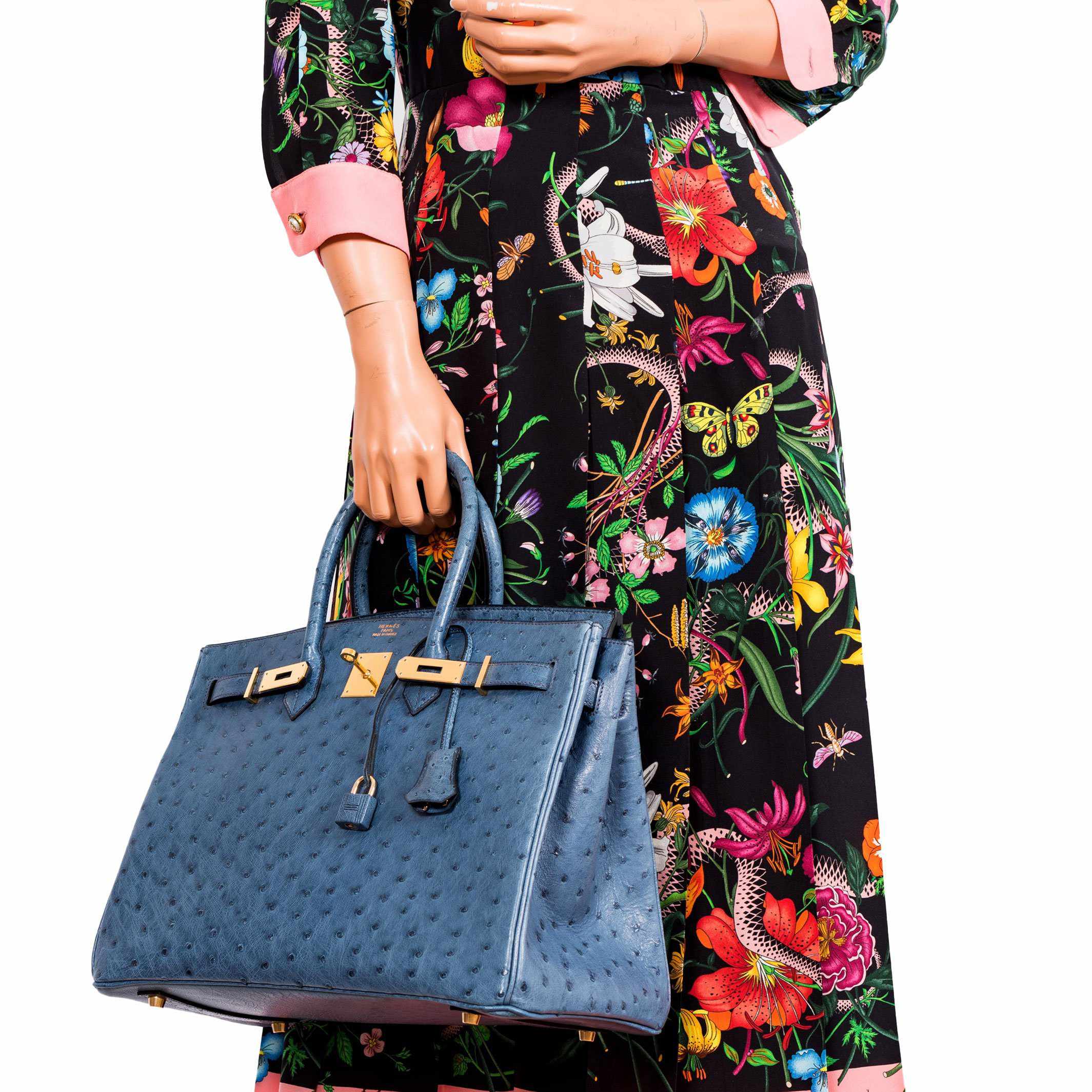 Hermès Birkin 35 Blue Roi Ostrich Gold Hardware