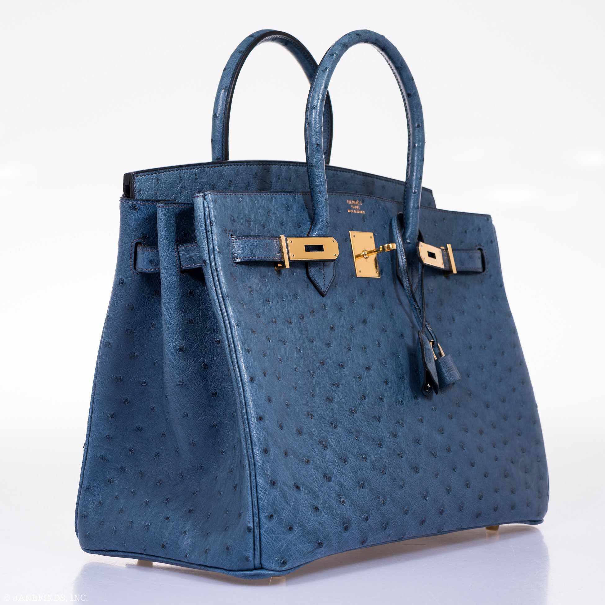 Hermès Birkin 35 Blue Roi Ostrich Gold Hardware