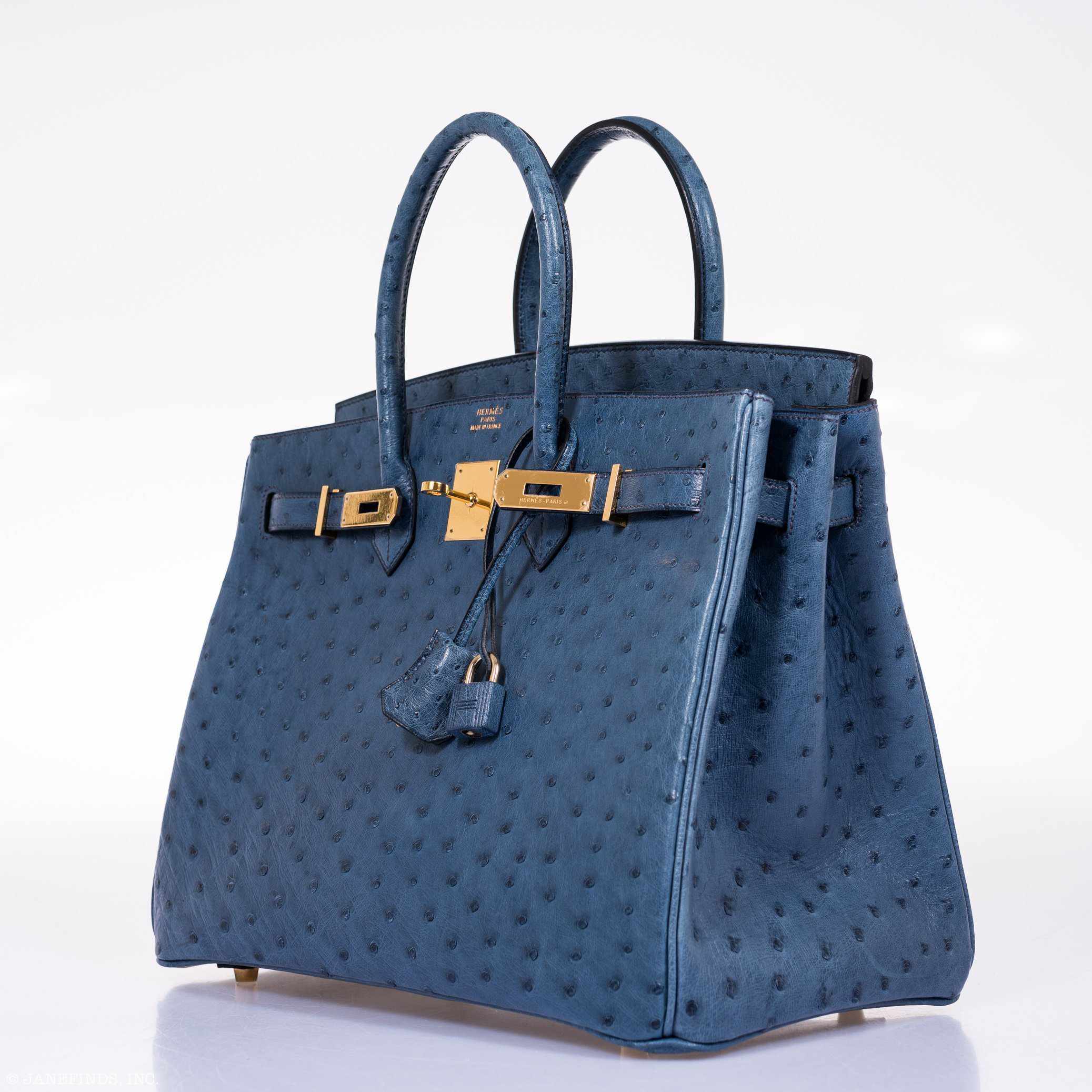 Hermès Birkin 35 Blue Roi Ostrich Gold Hardware