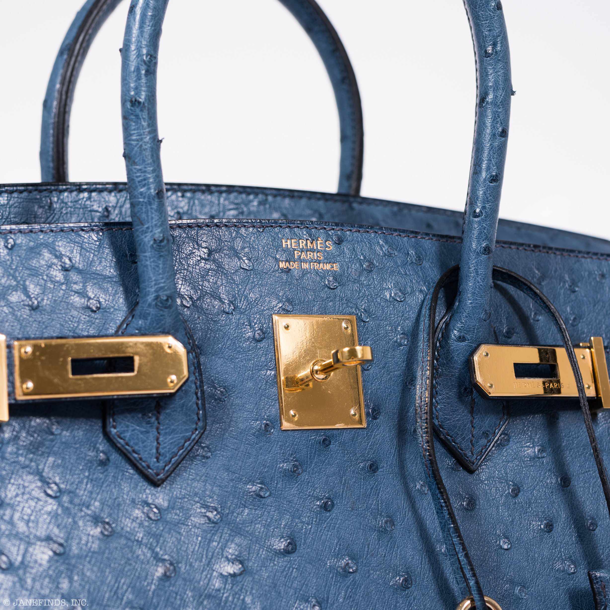 Hermès Birkin 35 Blue Roi Ostrich Gold Hardware