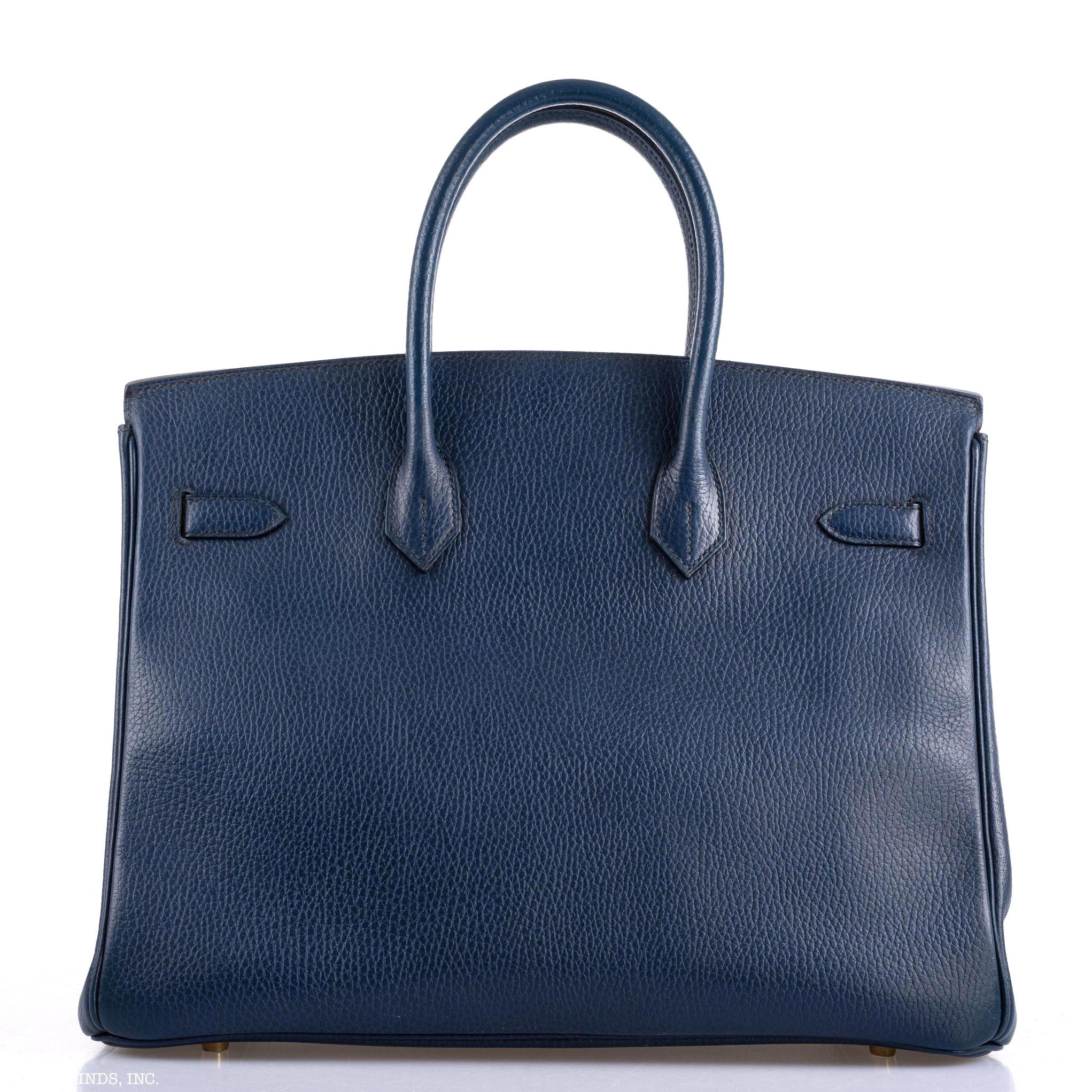 Hermès Birkin 35 Blue Saphire Ardennes leather Gold Hardware