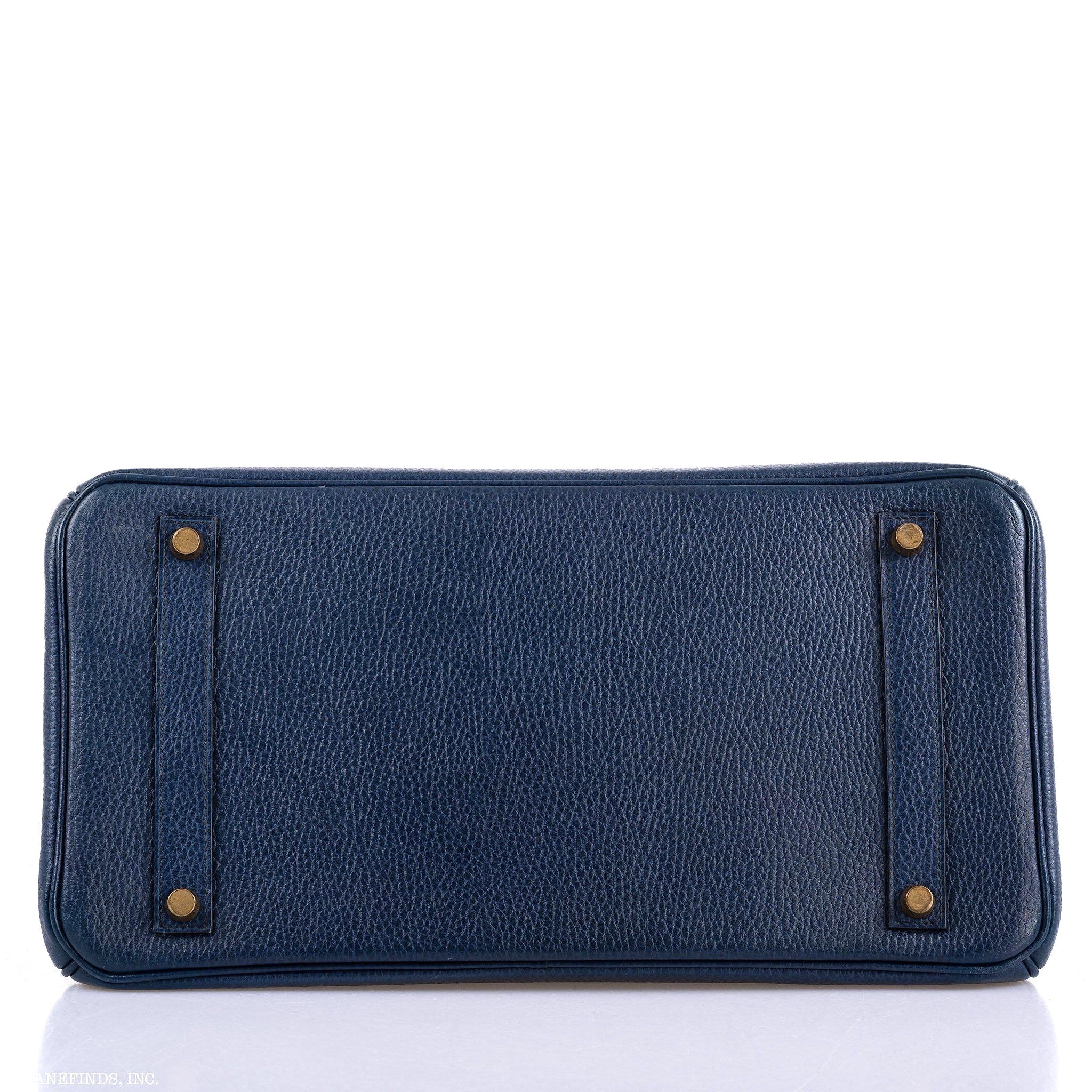 Hermès Birkin 35 Blue Saphire Ardennes leather Gold Hardware