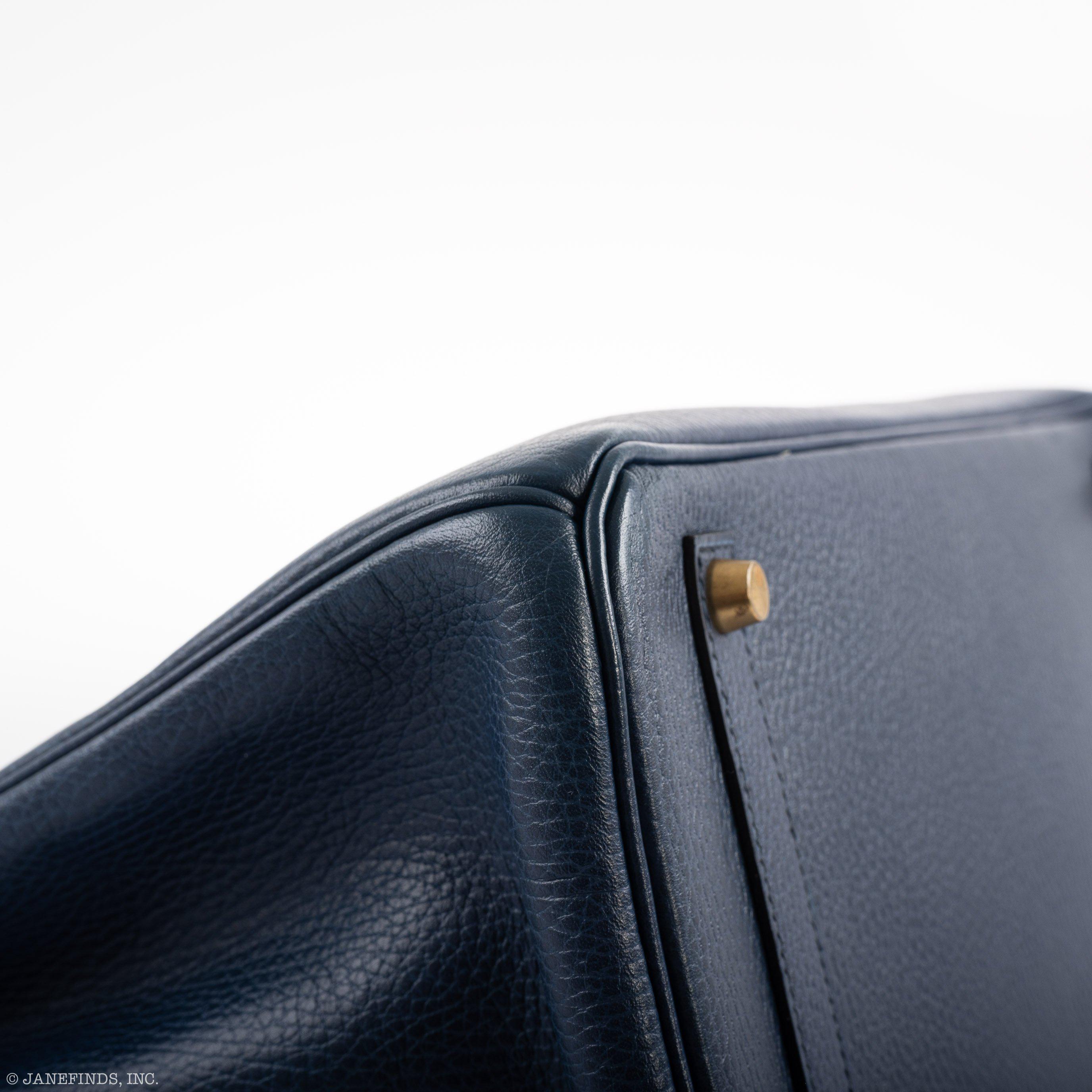 Hermès Birkin 35 Blue Saphire Ardennes leather Gold Hardware