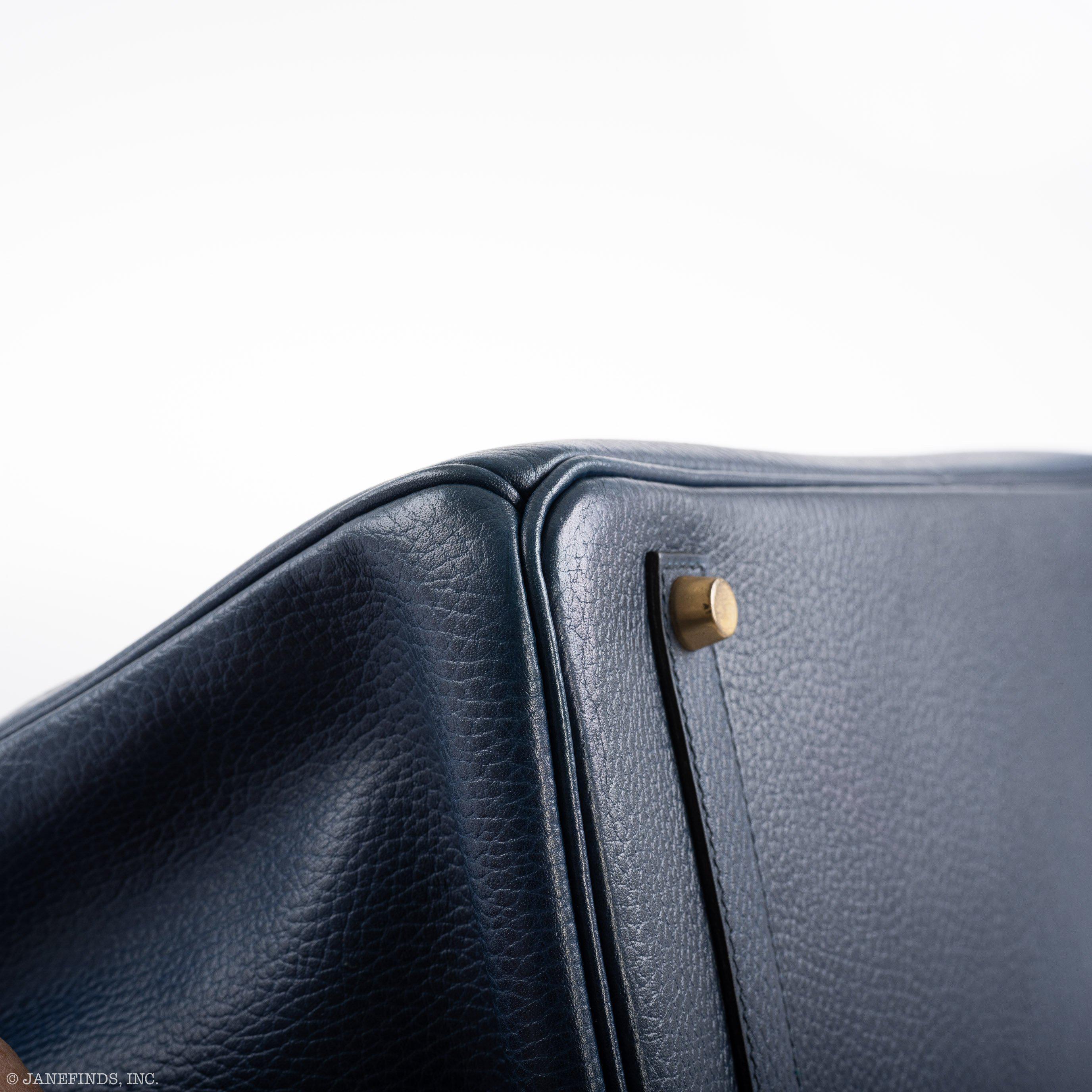 Hermès Birkin 35 Blue Saphire Ardennes leather Gold Hardware - Z Circle