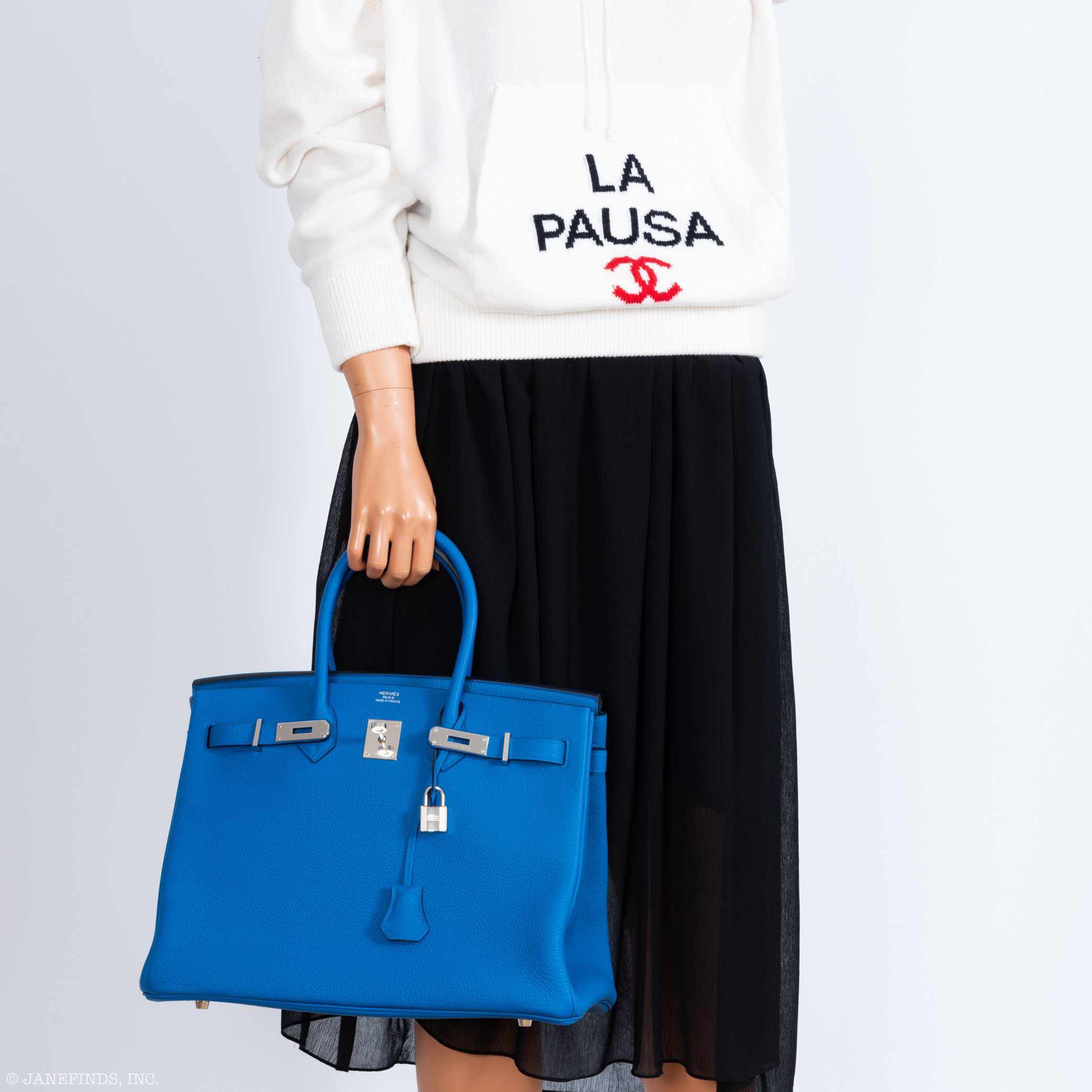 Hermès Birkin 35 Blue Zellige Togo Palladium Hardware