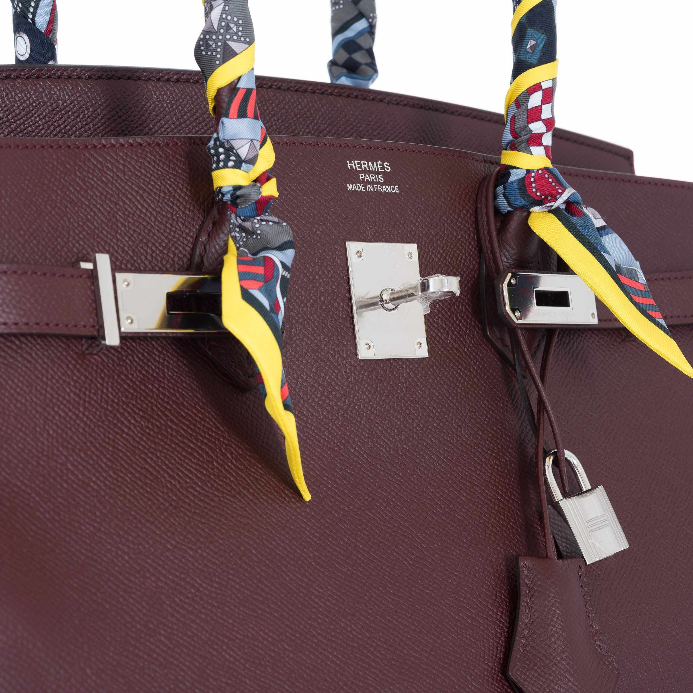 Hermès Birkin 35 Bordeaux Epsom Palladium Hardware