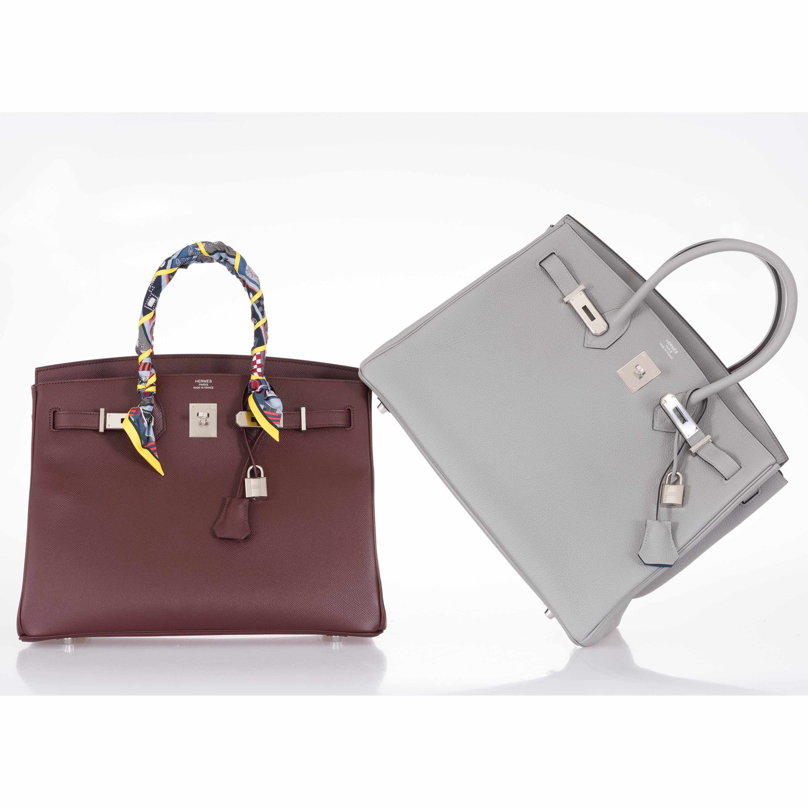 Hermès Birkin 35 Bordeaux Epsom Palladium Hardware