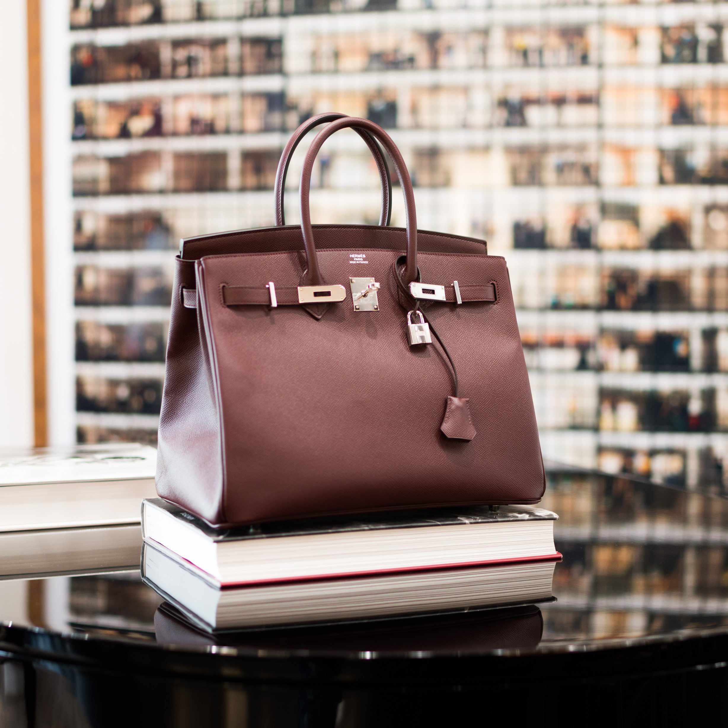 Hermès Birkin 35 Bordeaux Epsom Palladium Hardware