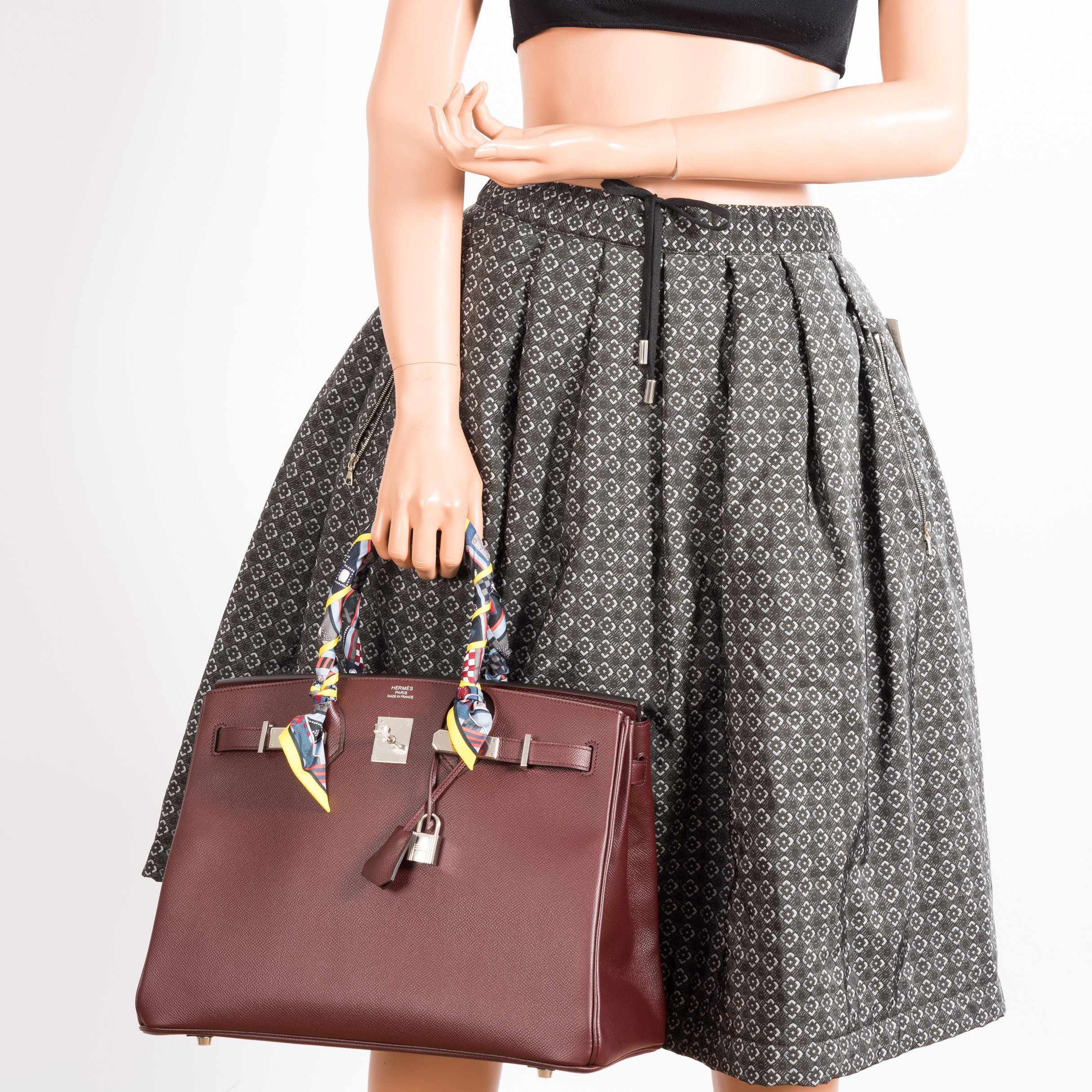 Hermès Birkin 35 Bordeaux Epsom Palladium Hardware