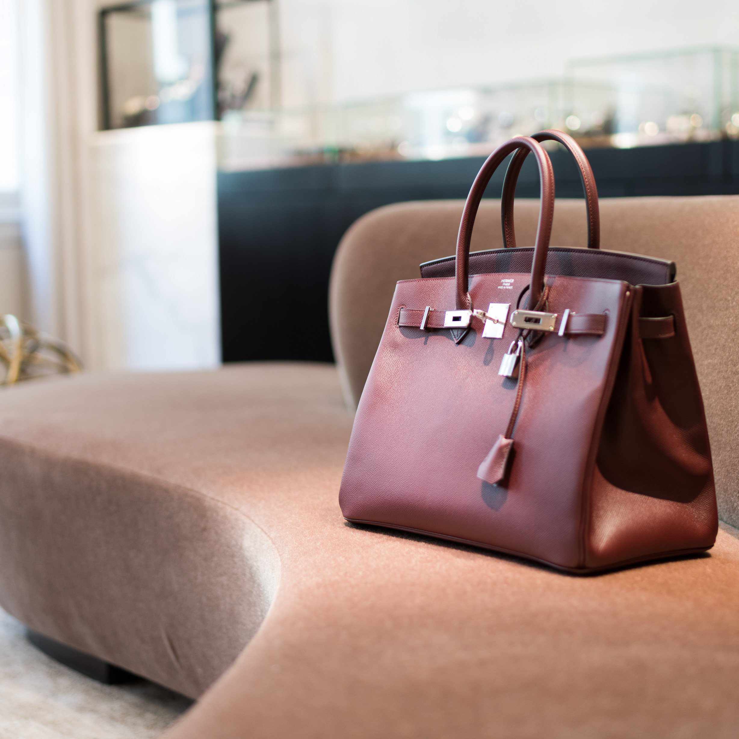 Hermès Birkin 35 Bordeaux Epsom Palladium Hardware